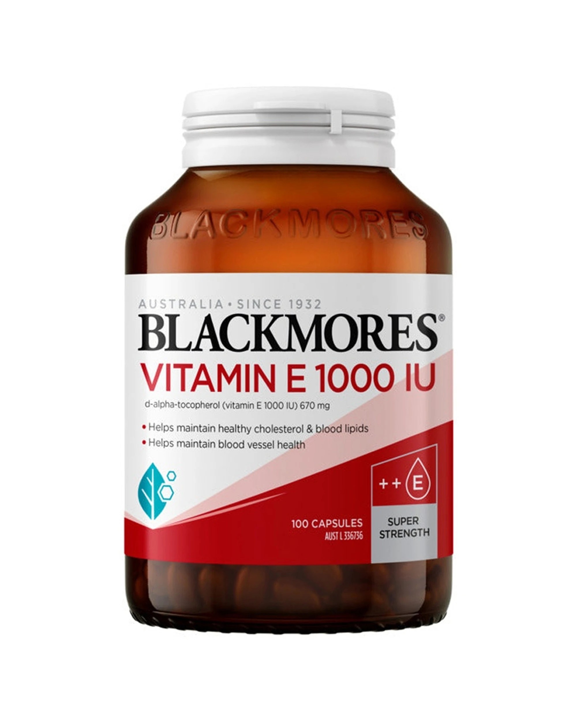 1 Blackmores 100pc Vitamin E 1000 IU Antioxidant & Heart Health Supplement Capsules, 1 of 7
