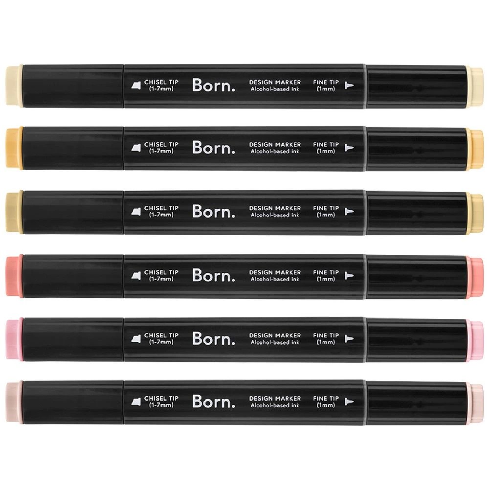 2 Born Professional Dual-Tip Artist Markers Portrait 6 Pack, 2 of 4