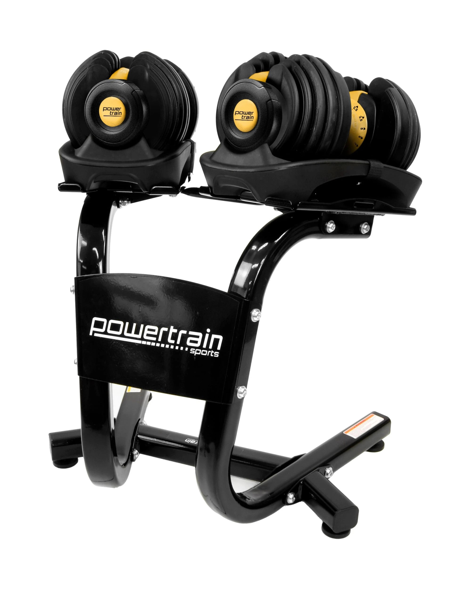 1 Powertrain 48kg Adjustable Dumbbells Set Home Gym Exercise Free Weights Stand - Gold, 1 of 8