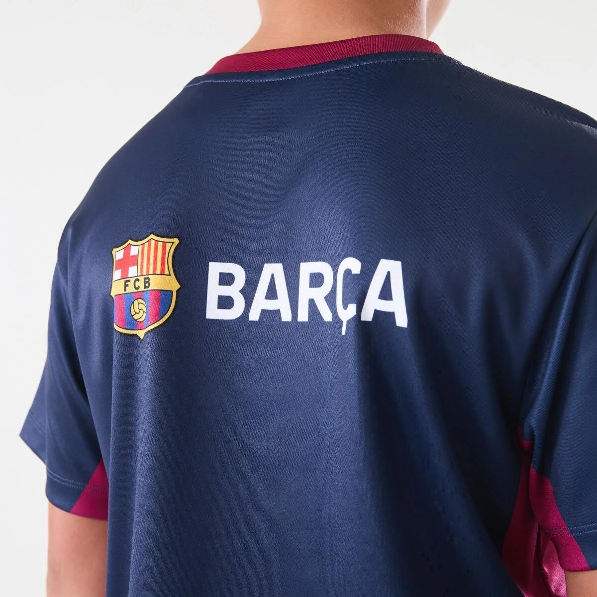 3 Official Youth Barcelona Panel Jersey T-shirt Navy, 3 of 7