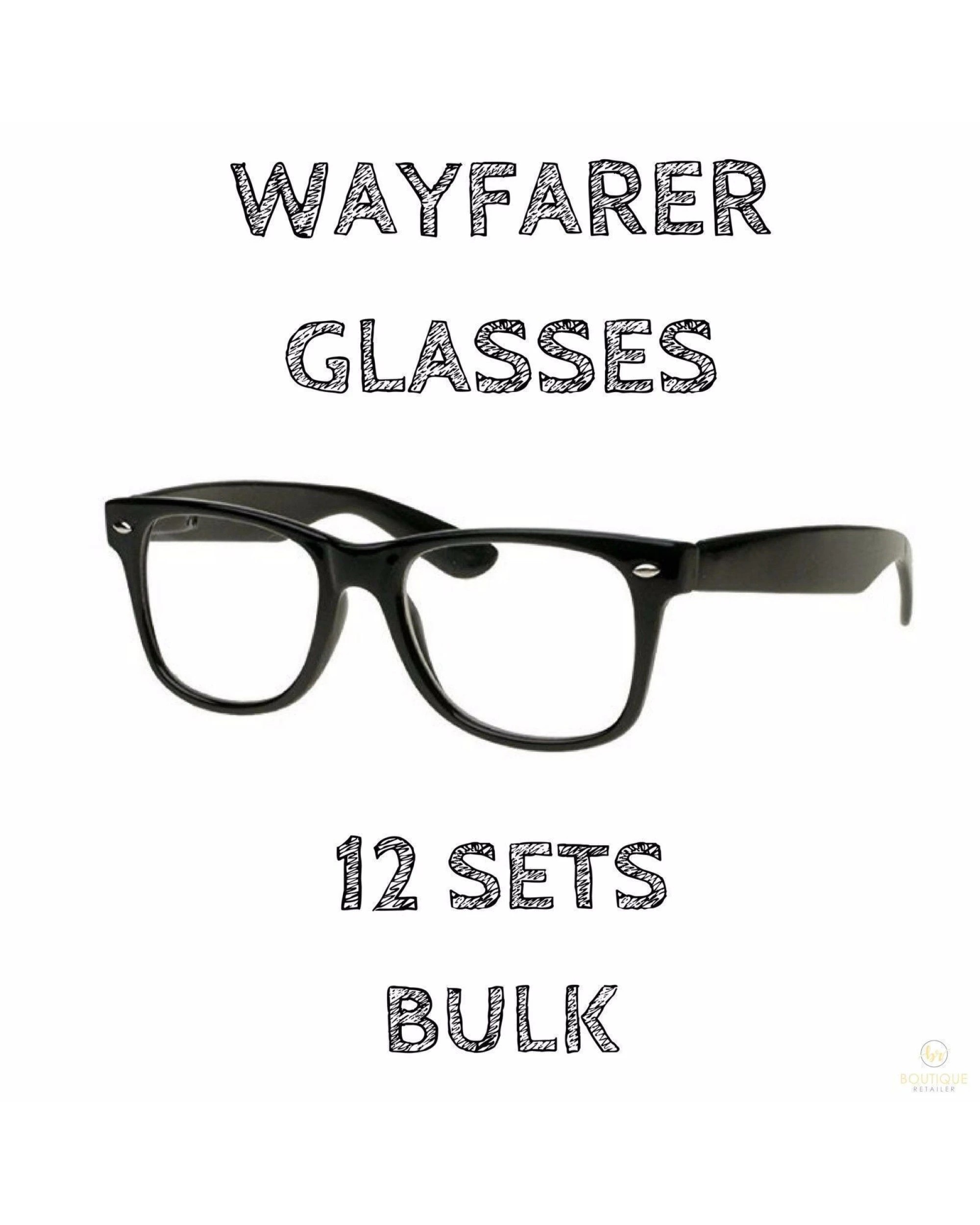 2 BR Costumes Classic Black Frame Retro Glasses with Clear Lenses - Bulk Set of 12 Pairs, 2 of 2