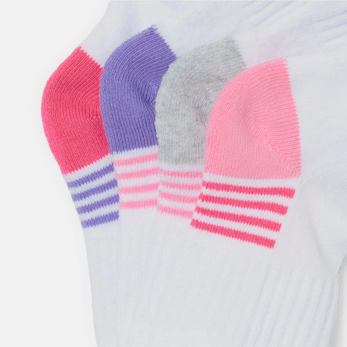 2 4 Pack Active Kids Quarter Crew Socks Pink, 2 of 3