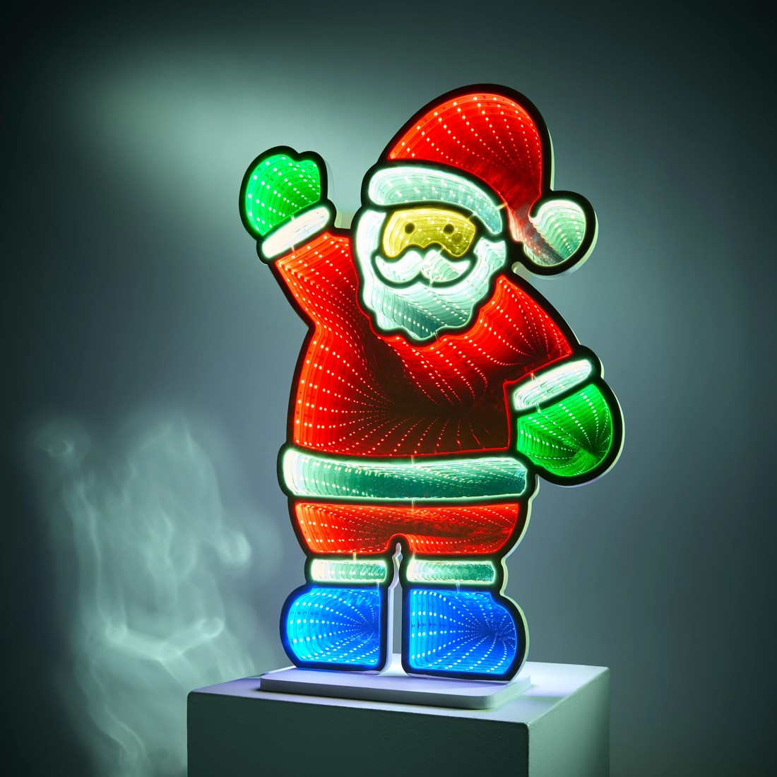 2 Low Voltage LED Light Up Santa Infinity Mirror, 2 of 9