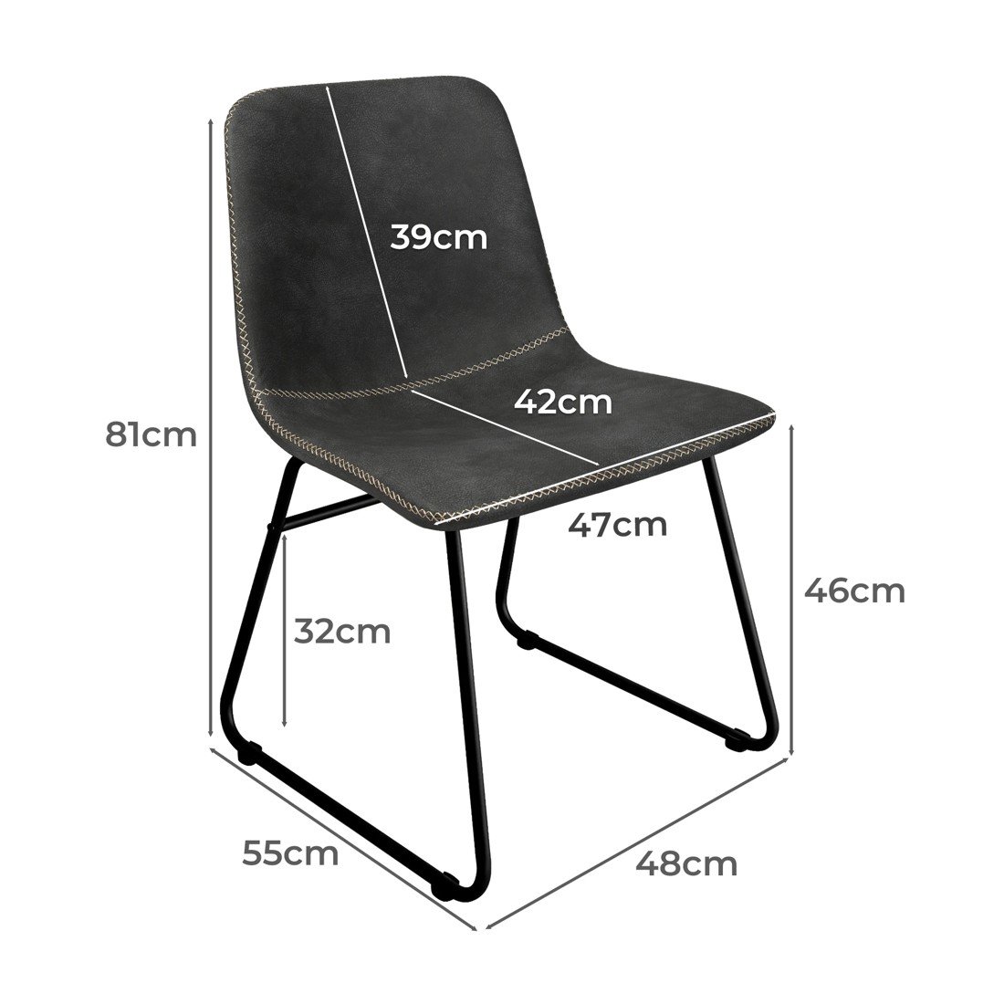 1 Levede Set Of 6 Dining Chairs - Black, 1 of 4