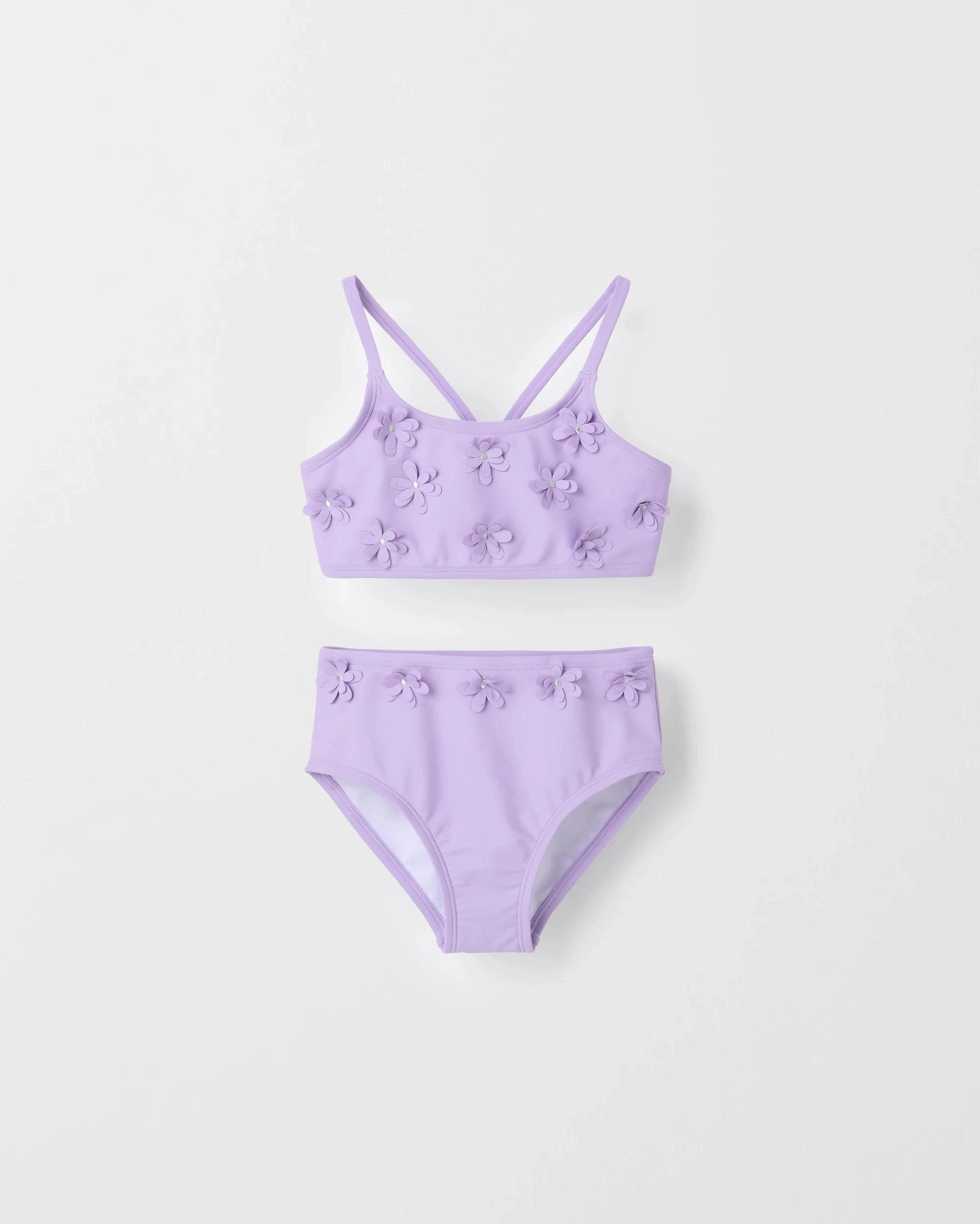 1 Target 3D Flowers Bikini 2 Piece Swim Set VIOLA, 1 of 2