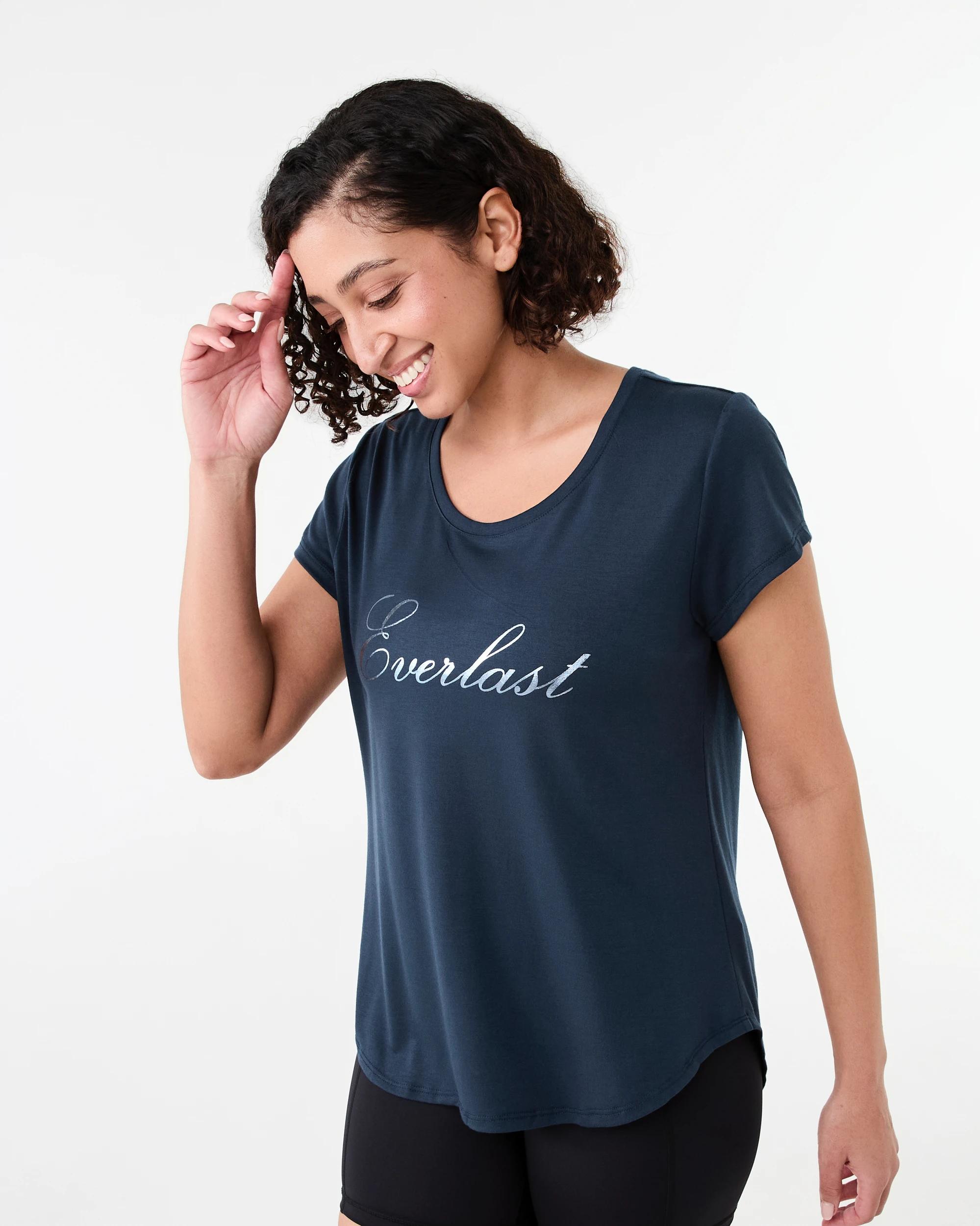 2 Everlast Womens Scoop Neck T-shirt Mood Indgo, 2 of 7