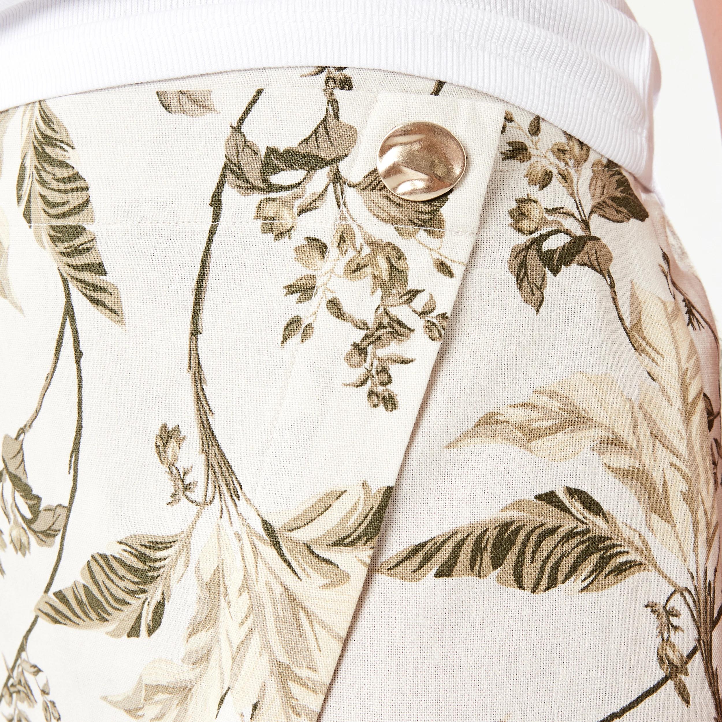 4 Button Asymmetrical Skirt TROPICAL BURNT OLIVE, 4 of 5