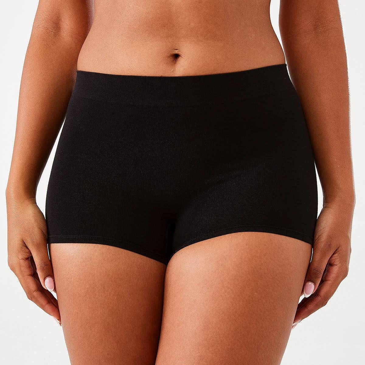 3 3 Pack Seamfree Cotton Boyleg Briefs BLACK, 3 of 6