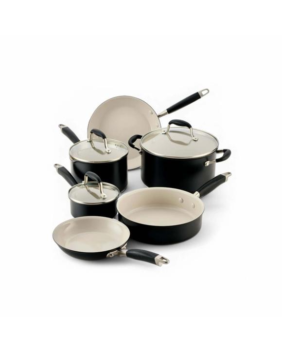 Anolon Advanced Ceramic Nonstick Induction 9 Piece Cookware Set - Black