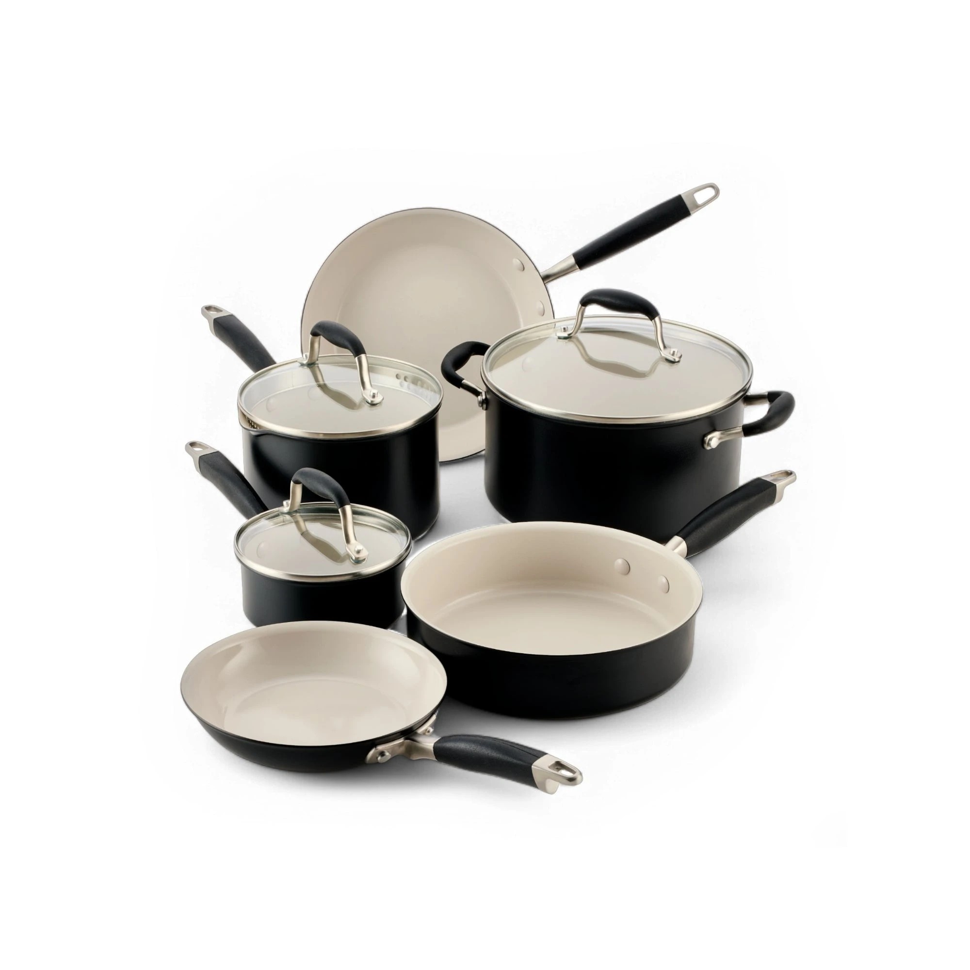 1 Anolon Advanced Ceramic Nonstick Induction 9 Piece Cookware Set - Black, 1 of 1