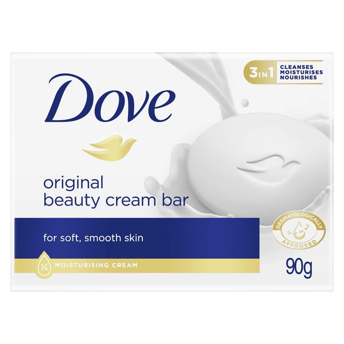 1 Dove Original Beauty Cream Soap Bar 90g, 1 of 3