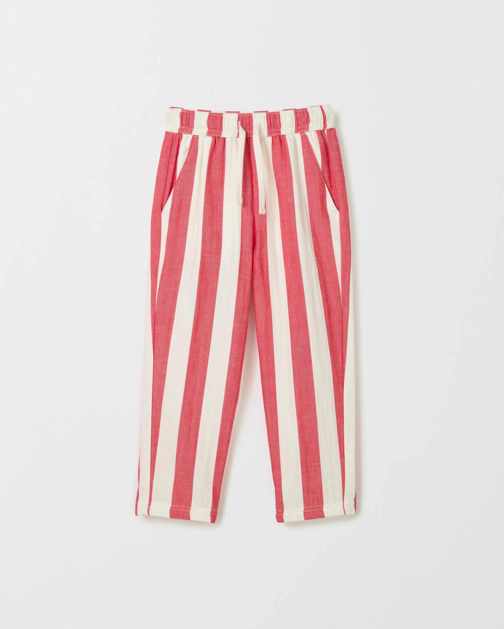 1 Target Kids Lightweight Woven Pull On Pants RED STRIPE, 1 of 2