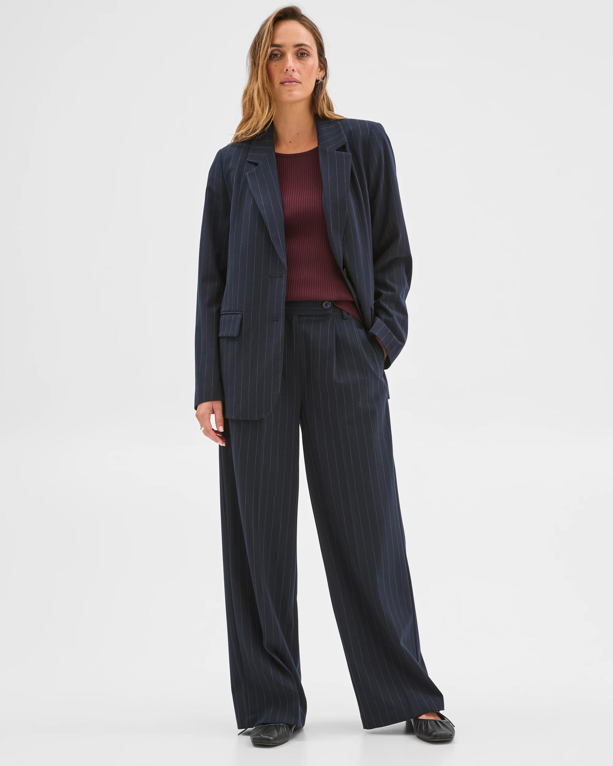 1 Preview Classic PVL Wide Leg Pants NAVY PINSTRIPE, 1 of 6