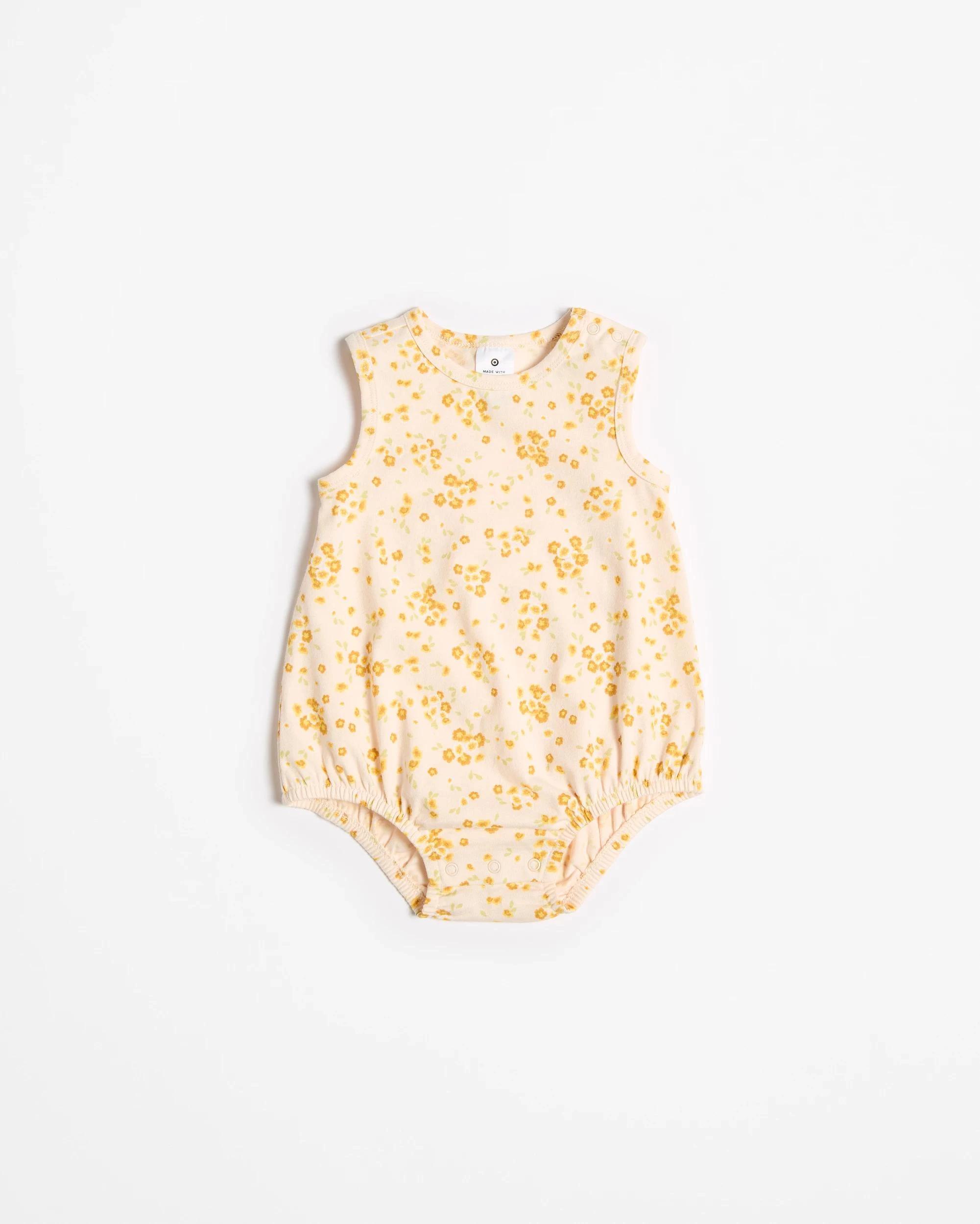 1 Target Baby Organic Cotton Print Bubble Bodysuit FLORAL, 1 of 3