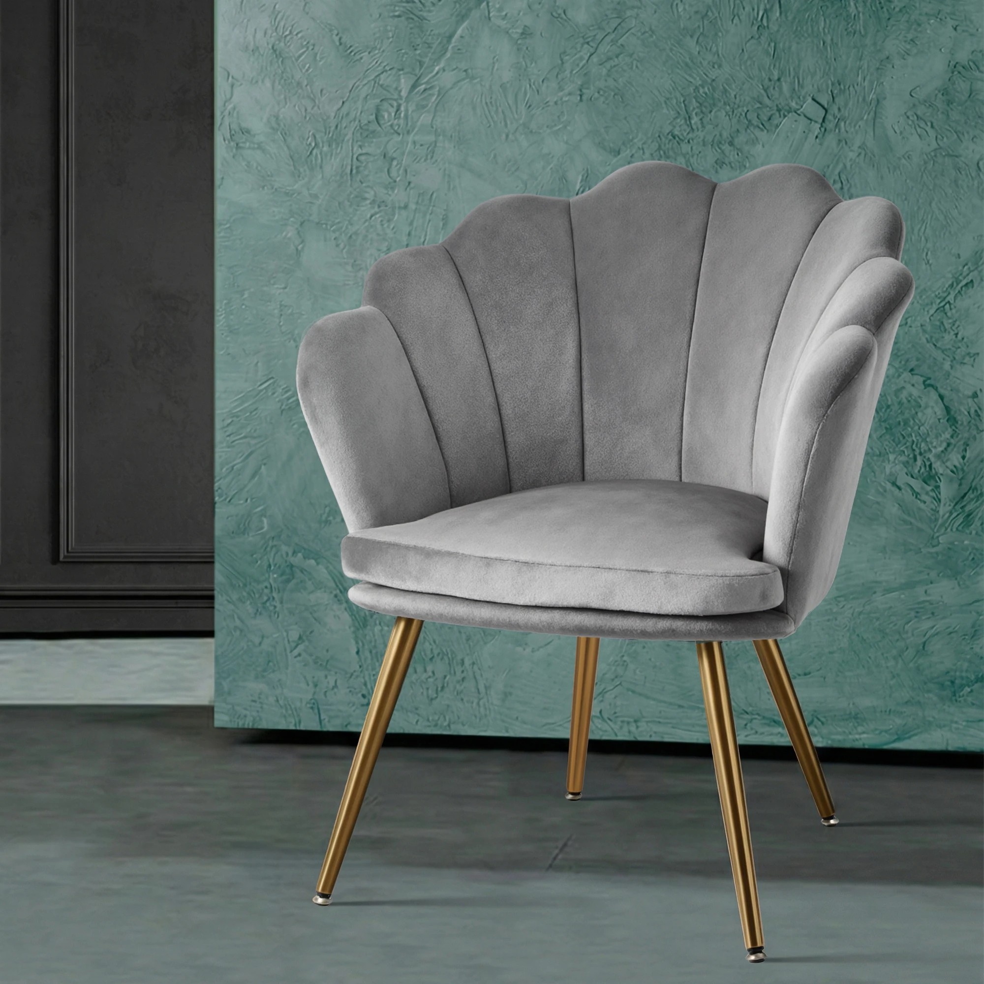 8 Artiss Armchair Velvet - Grey, 8 of 8