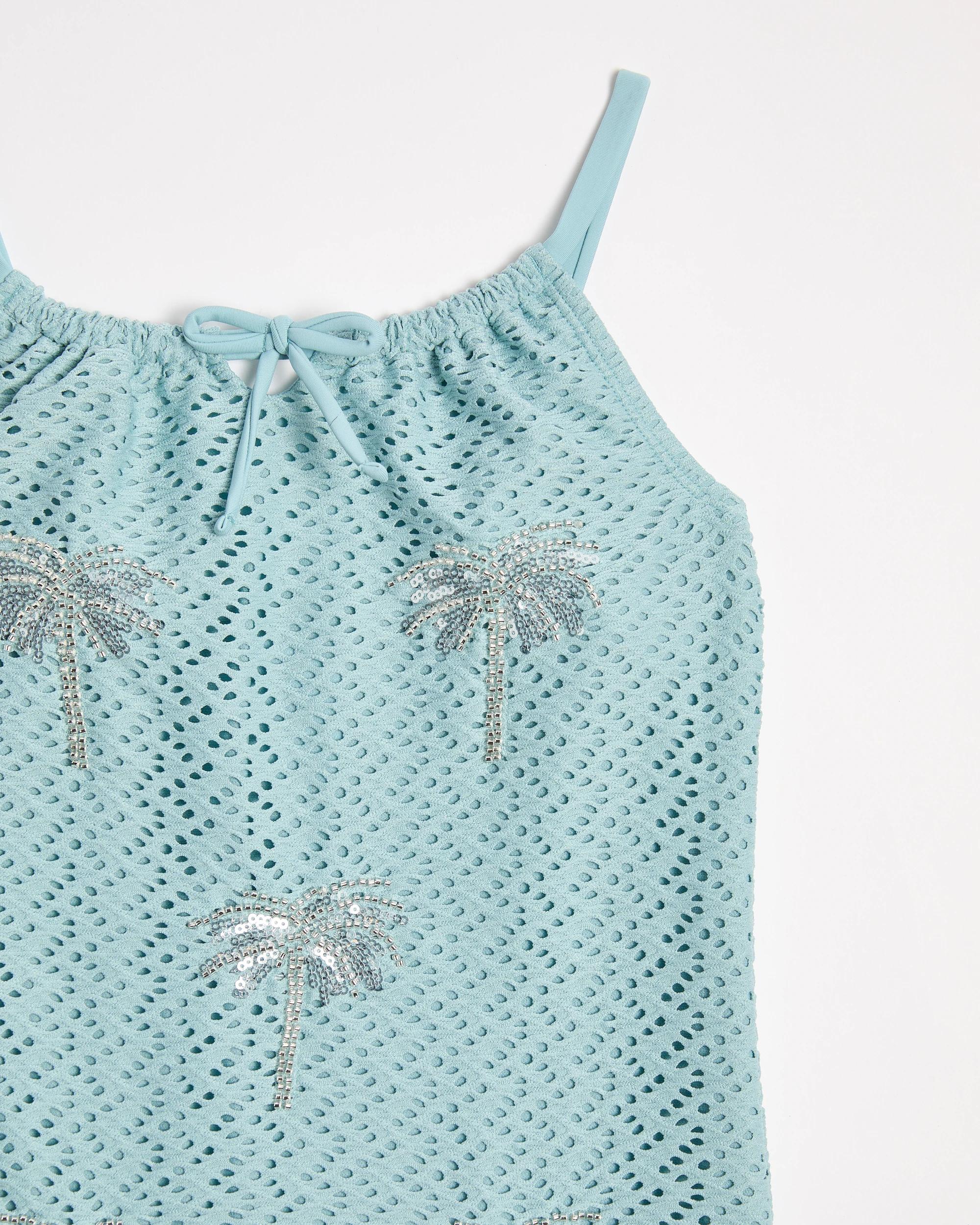 2 Target Crochet Textured Swim One Piece BLUE, 2 of 3