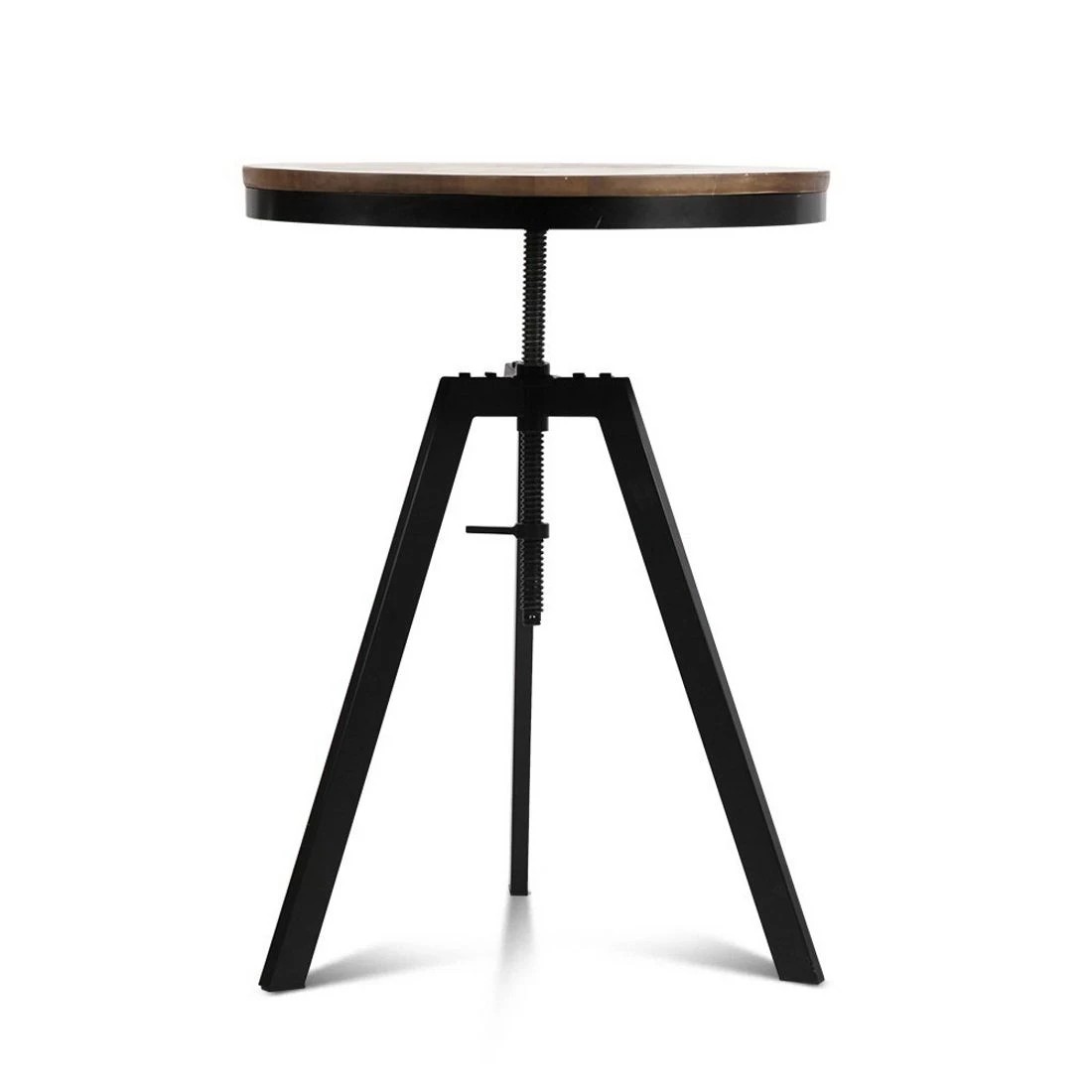 4 Artiss Bar Table 67-86CM Height Round - Brown, 4 of 8