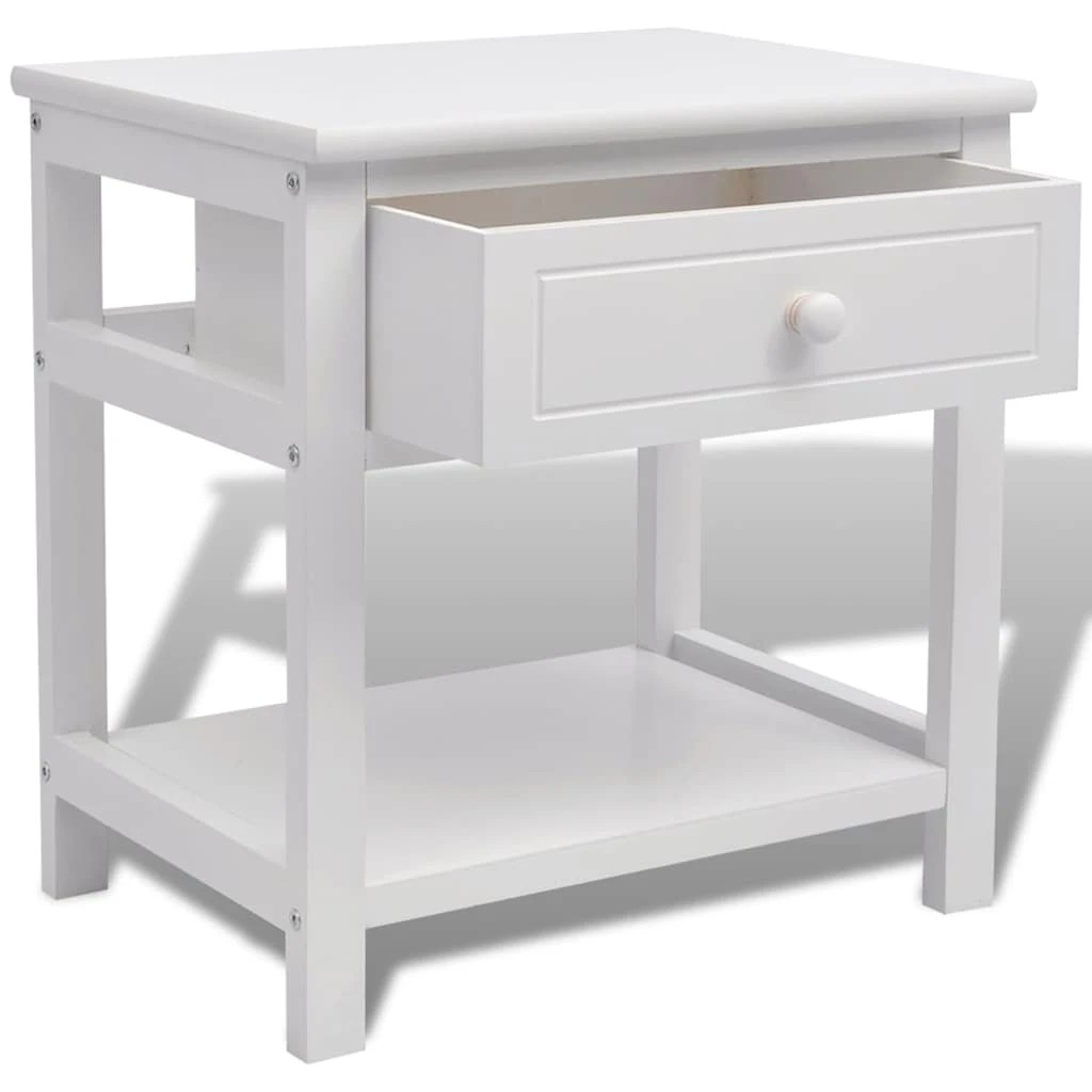 4 vidaXL Bedside cabinet Ample Storage - White, 4 of 7