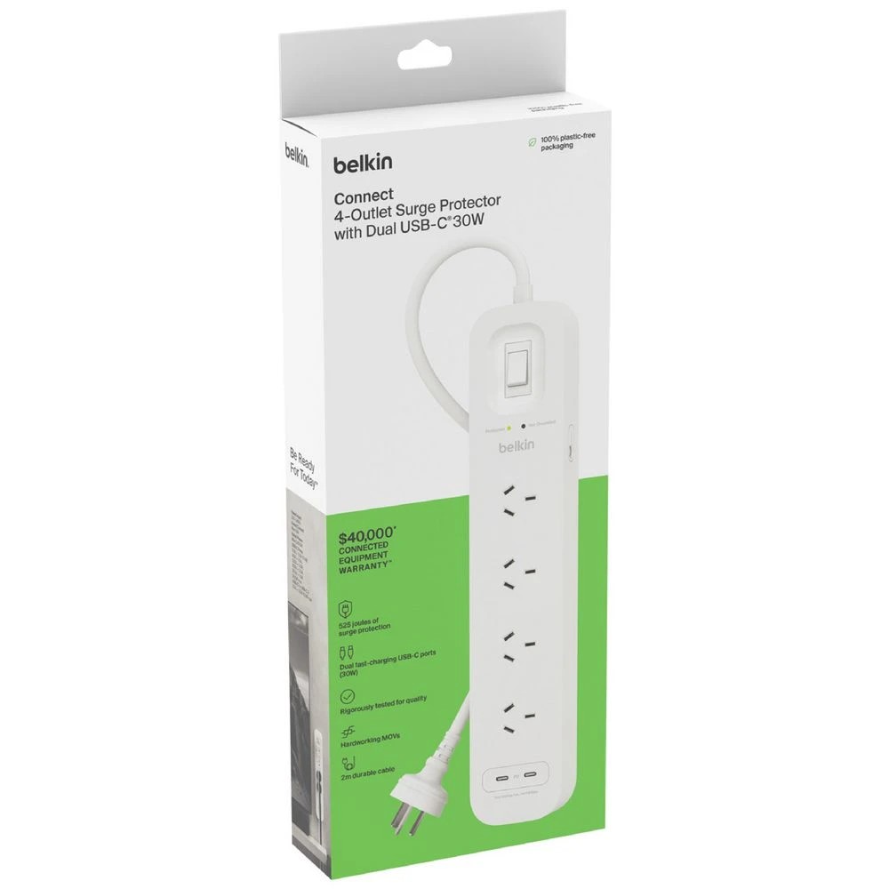 4 Belkin Connect 4-Outlet 2 USB Surge Protector, 4 of 9