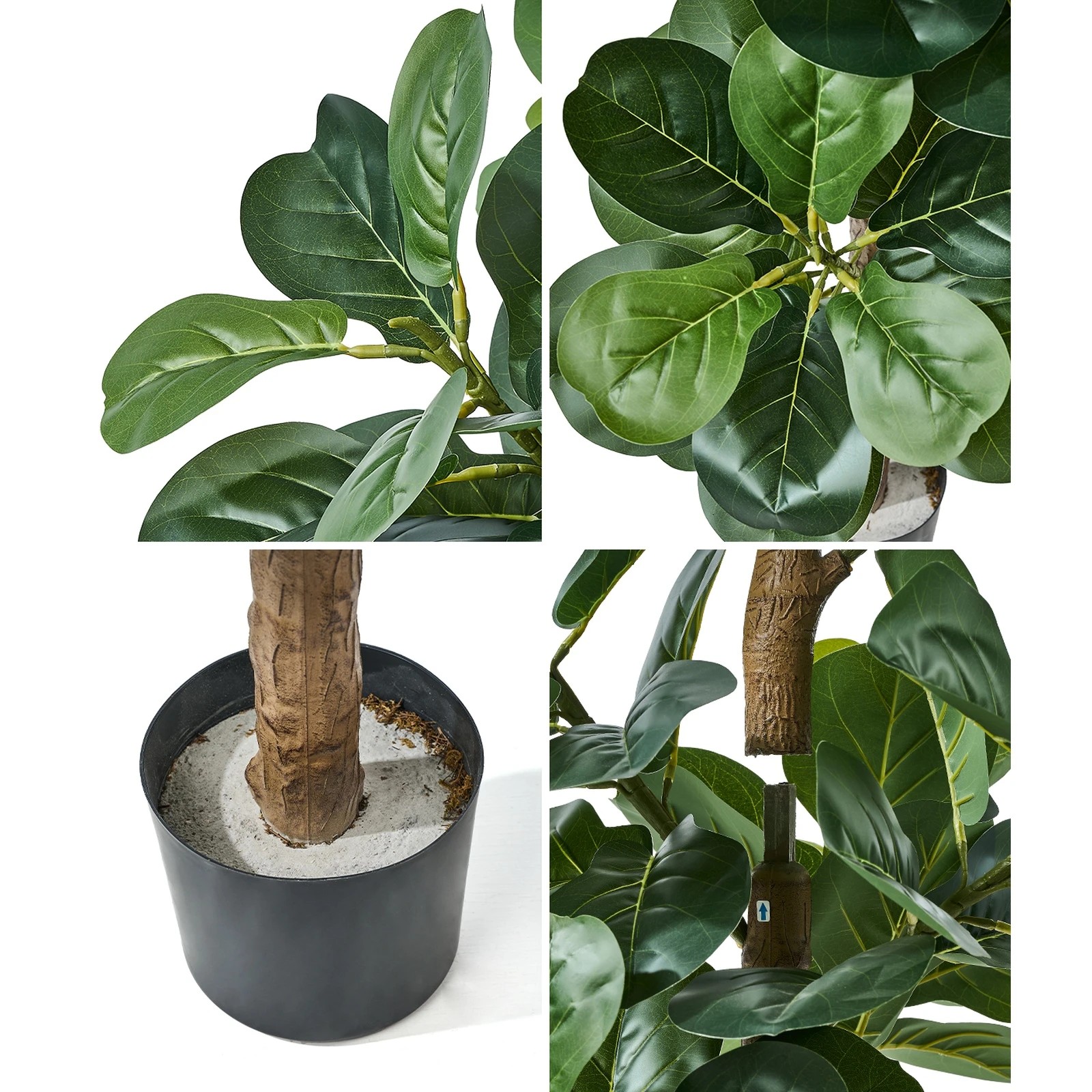 5 Livsip 2x Artificial Fiddle Leaf Fig Tree Lifelike Faux Plant 180cm - Green, 5 of 10