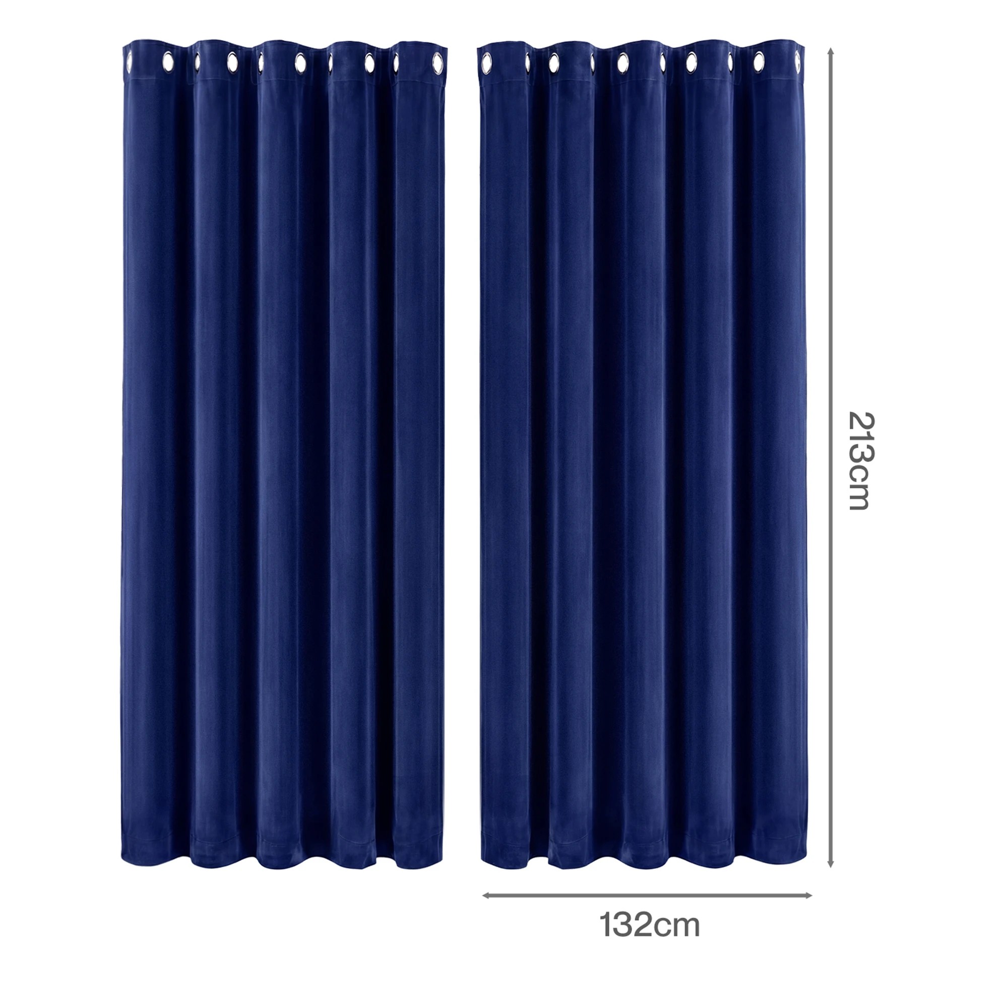 3 Marlow Velvet Blackout Curtains 2-Panel Room Darkening Eyelet Curtains 132x213cm, 3 of 8