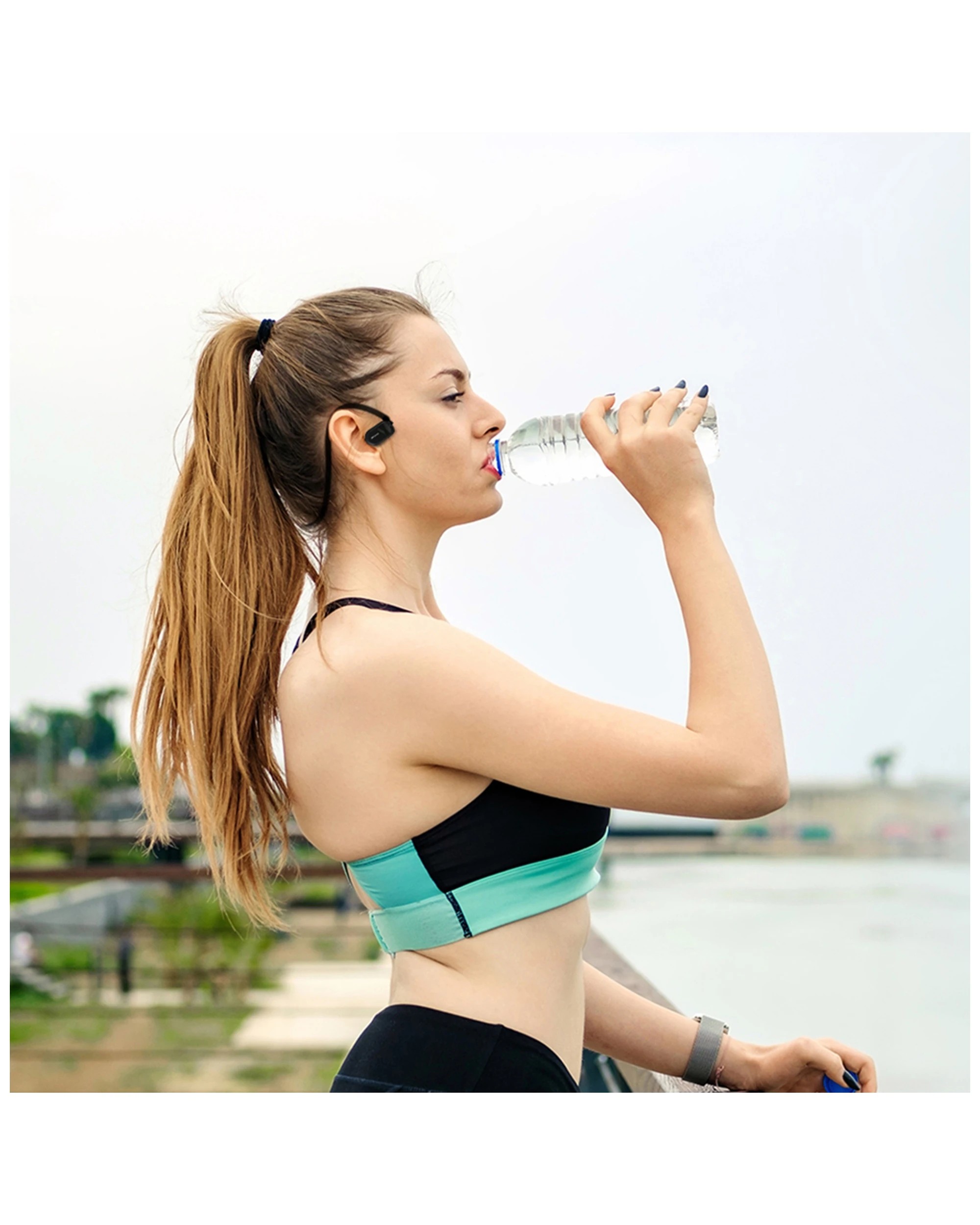 3 Hifuture Futuremate Open Ear Wireless Headphones Dual Mic Black Ipx5 Waterproof Bluetooth5.3 - Black, 3 of 10