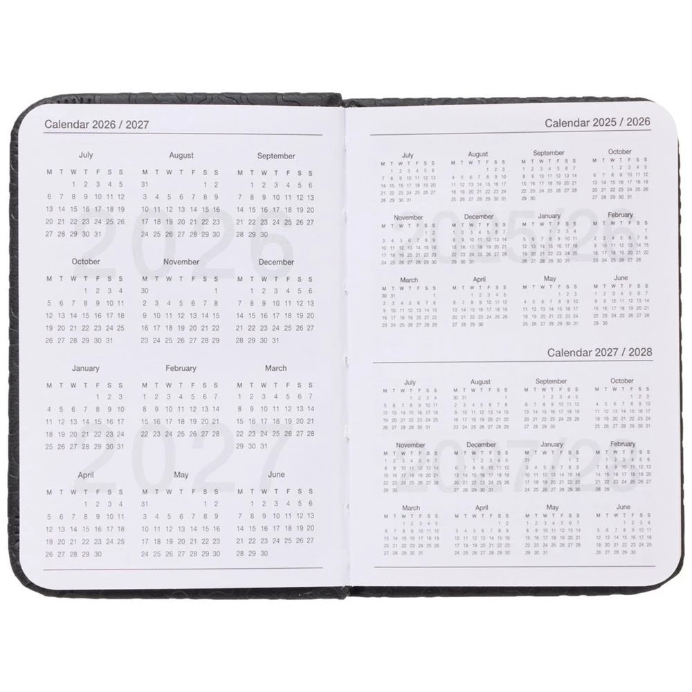 3 J.Burrows A7 Week-To-View Embossed Diary FY26/27 Black, 3 of 6