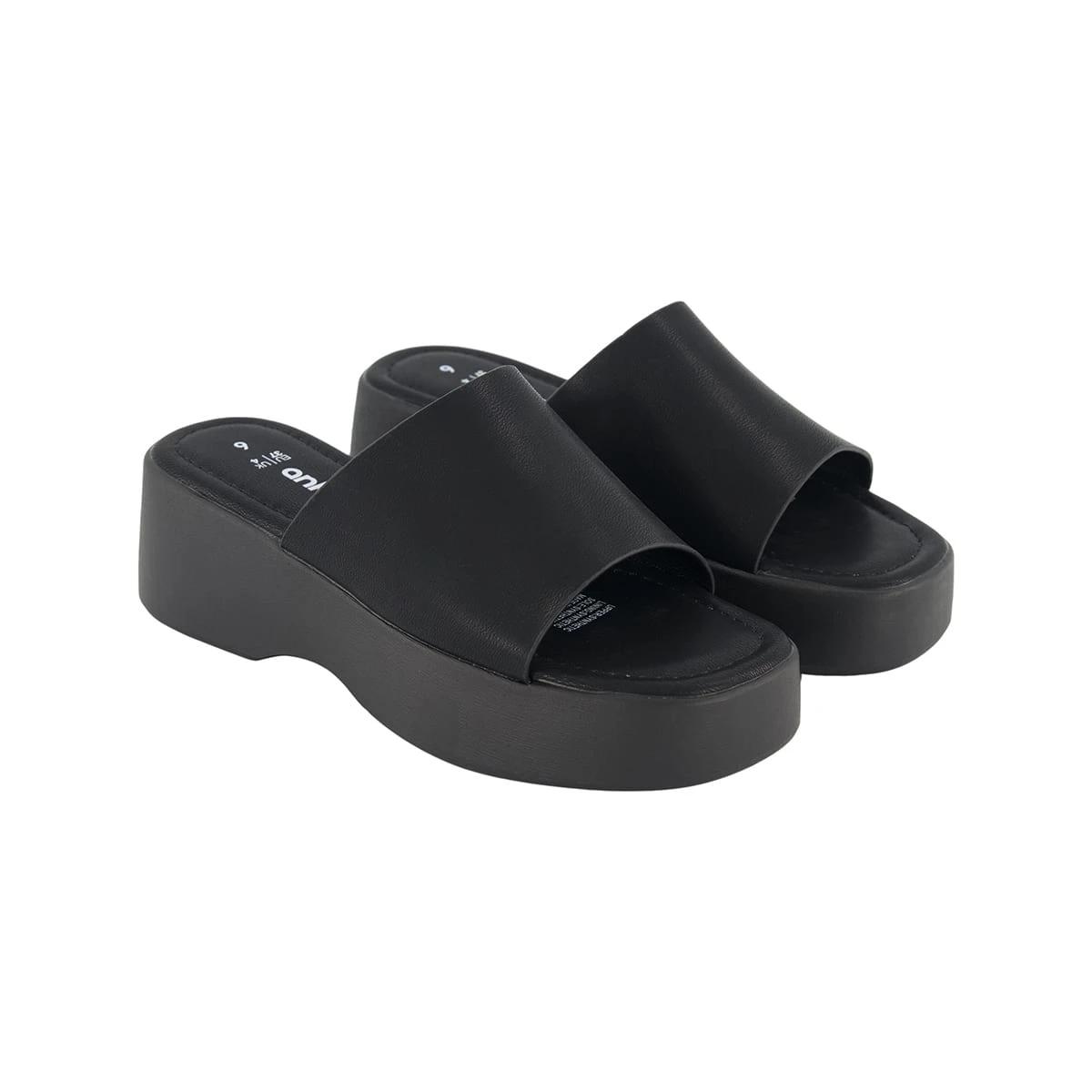 2 Casual Mule Platform Heels Black, 2 of 5
