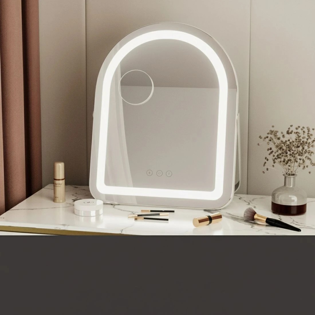 4 Embellir Makeup Mirror 35x45cm Dressing Vanity LED Stripe Light with 5x Magnification Rotation  Arch - Multi, 4 of 6