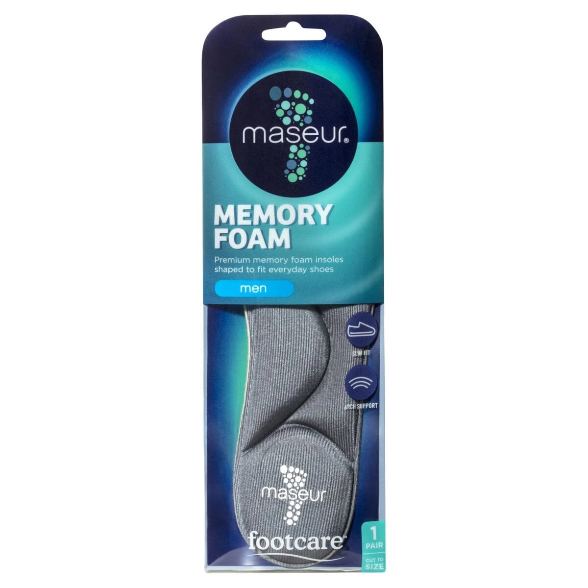 1 Footcare Maseur Memory Foam Insoles, 1 of 3
