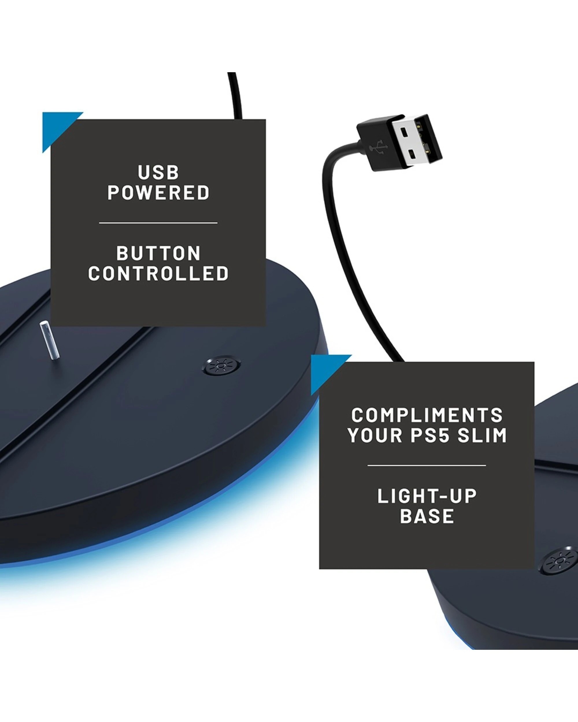 3 4Gamers PS5 Slim Vertical Stand With USB Charging Ports - White, 3 of 5