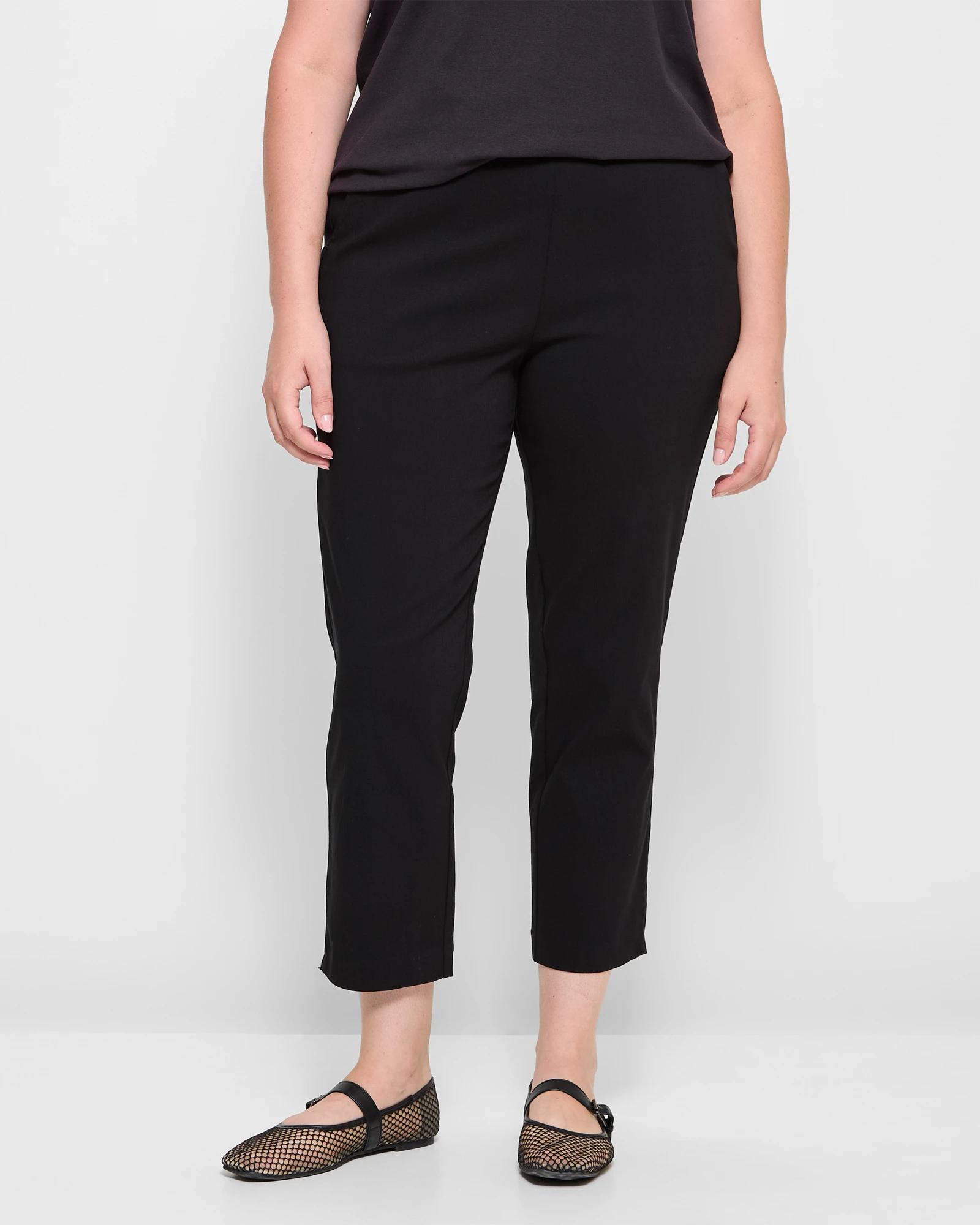 2 Target Plus Size Ankle Length Bengaline Pants - Carrie BLACK, 2 of 5