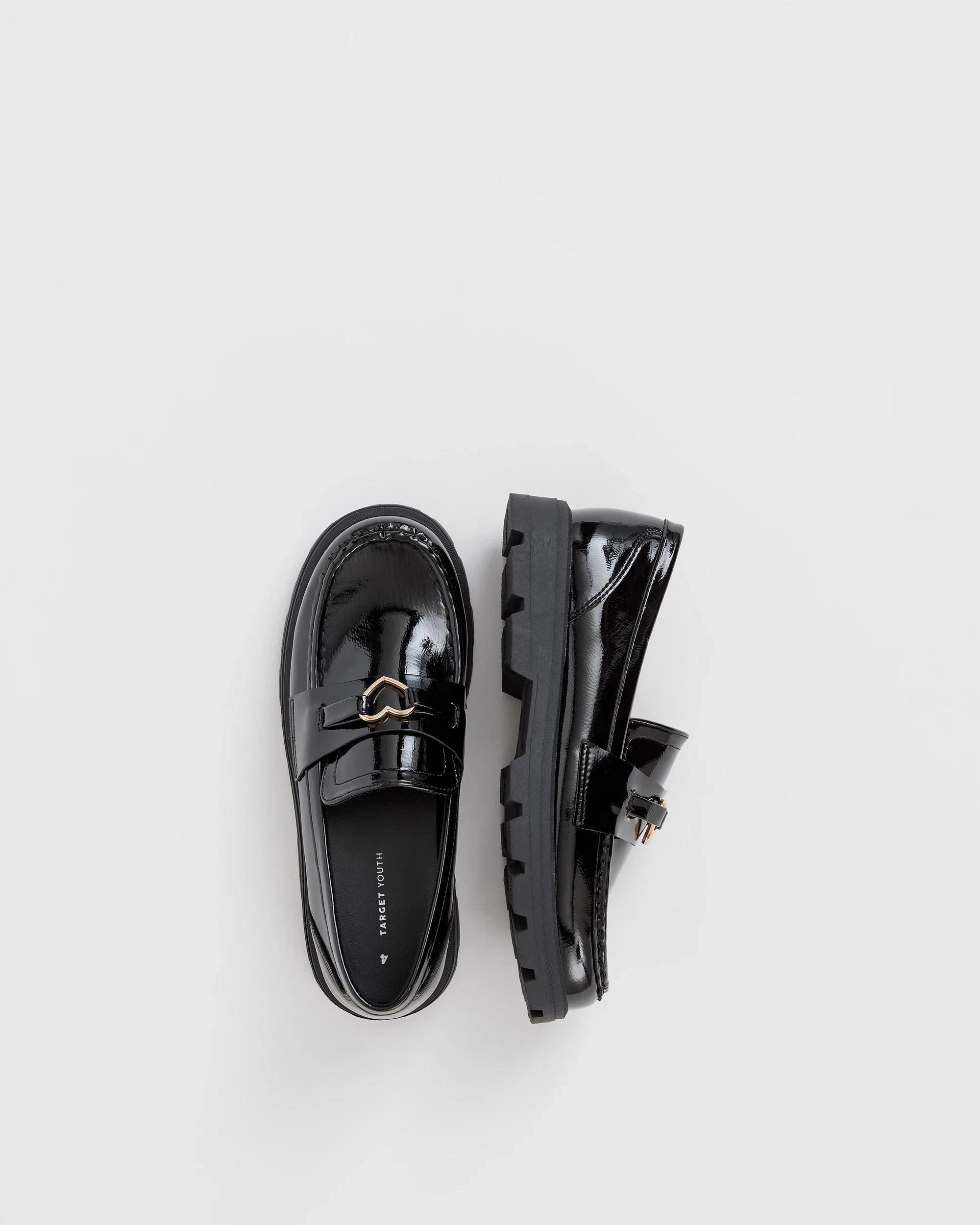 3 Target Youth Girls Senior Heart Loafer BLACK, 3 of 3