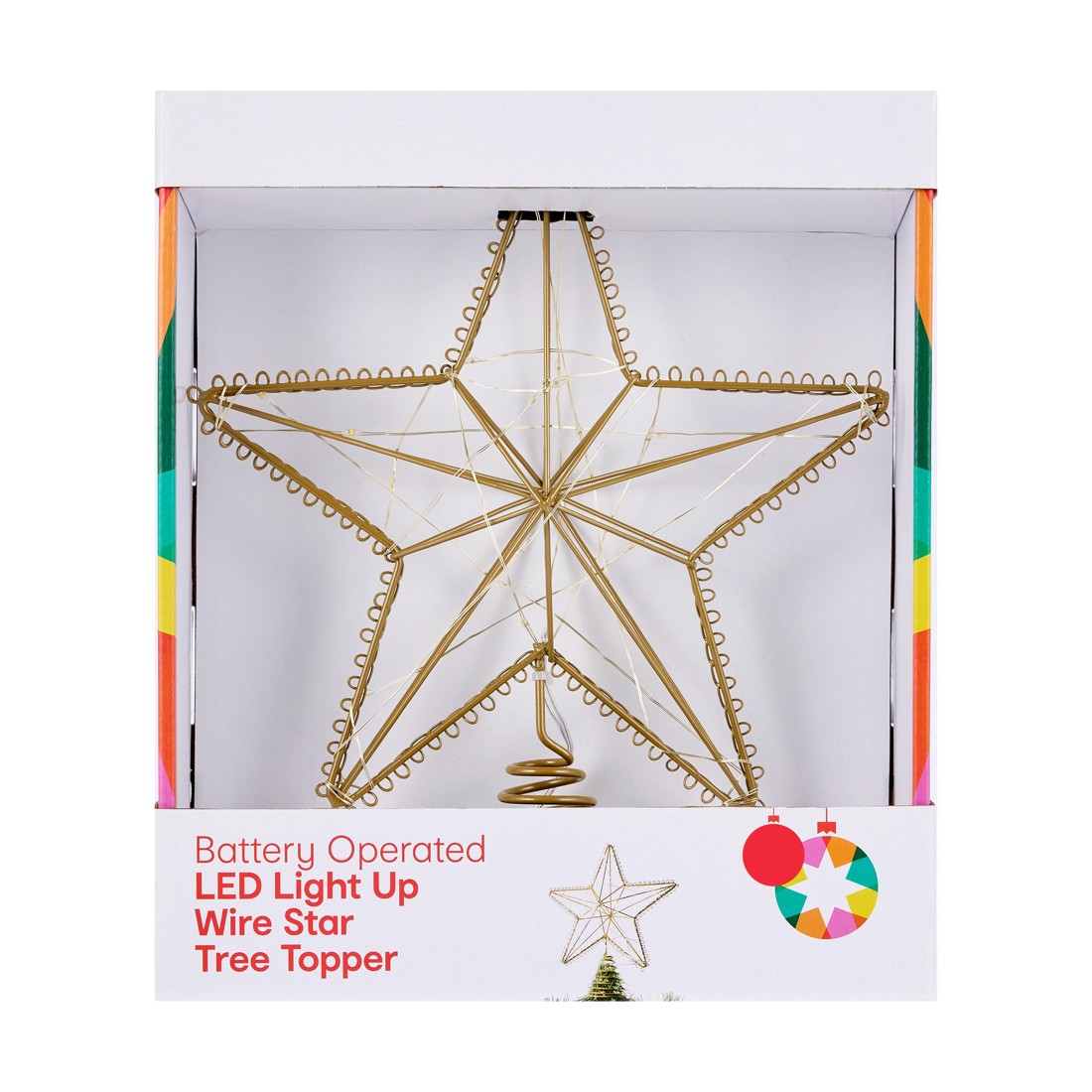 8 LED Light Up Wire Star Tree Topper, 8 of 9