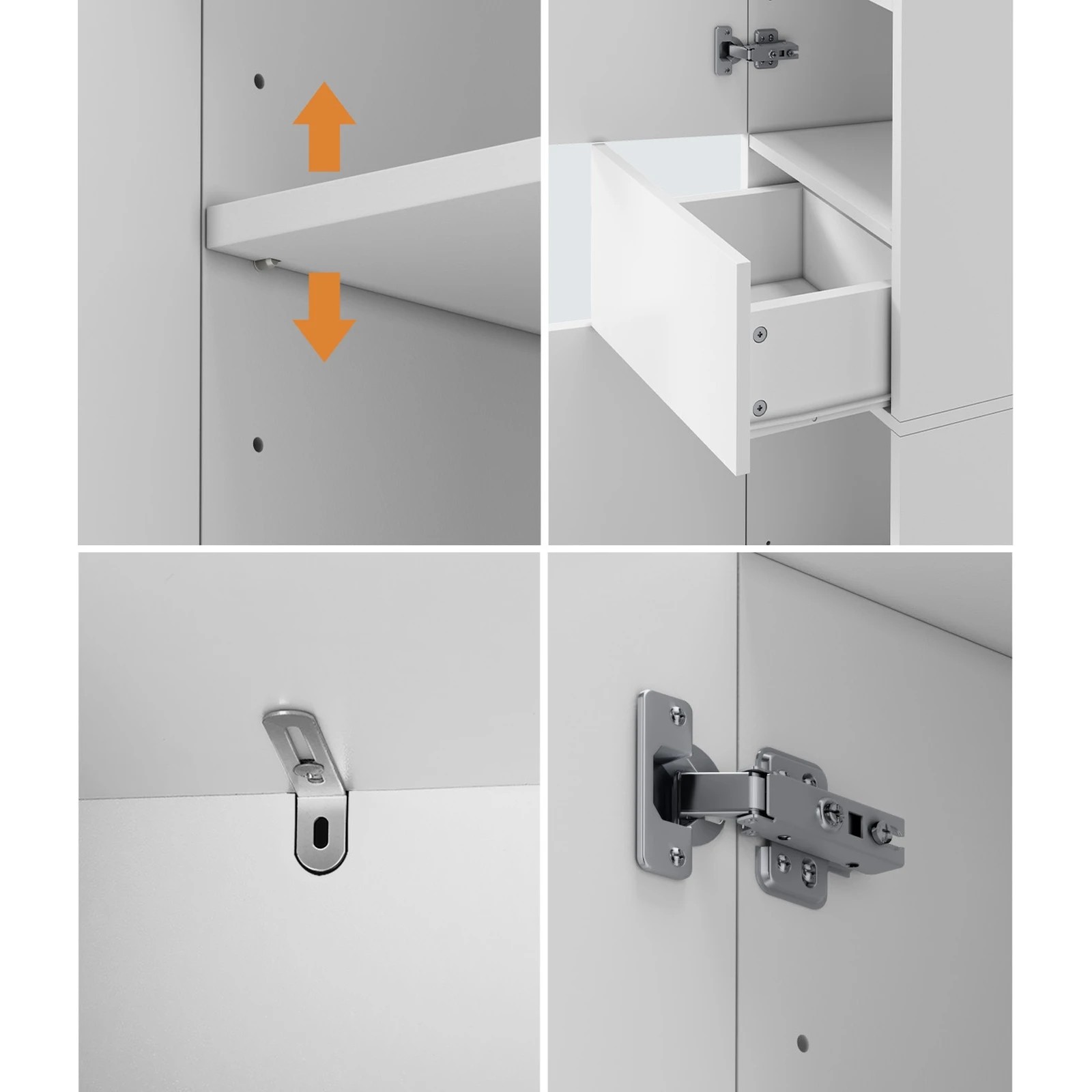 5 Oikiture Tall Bathroom Cabinet Storage Laundry Slim Toilet Floor Cupboard - White, 5 of 10