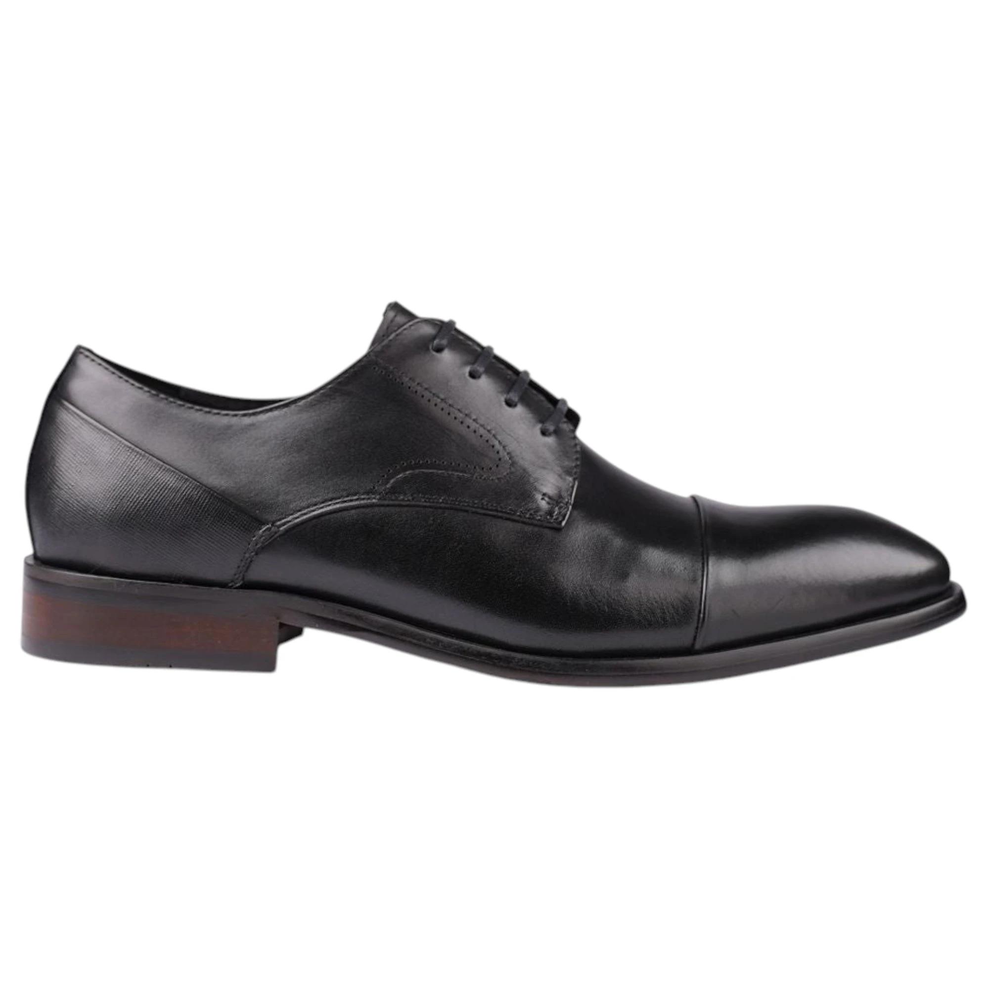 1 Batsanis Mens Libero Derby Shoes BLACK, 1 of 6