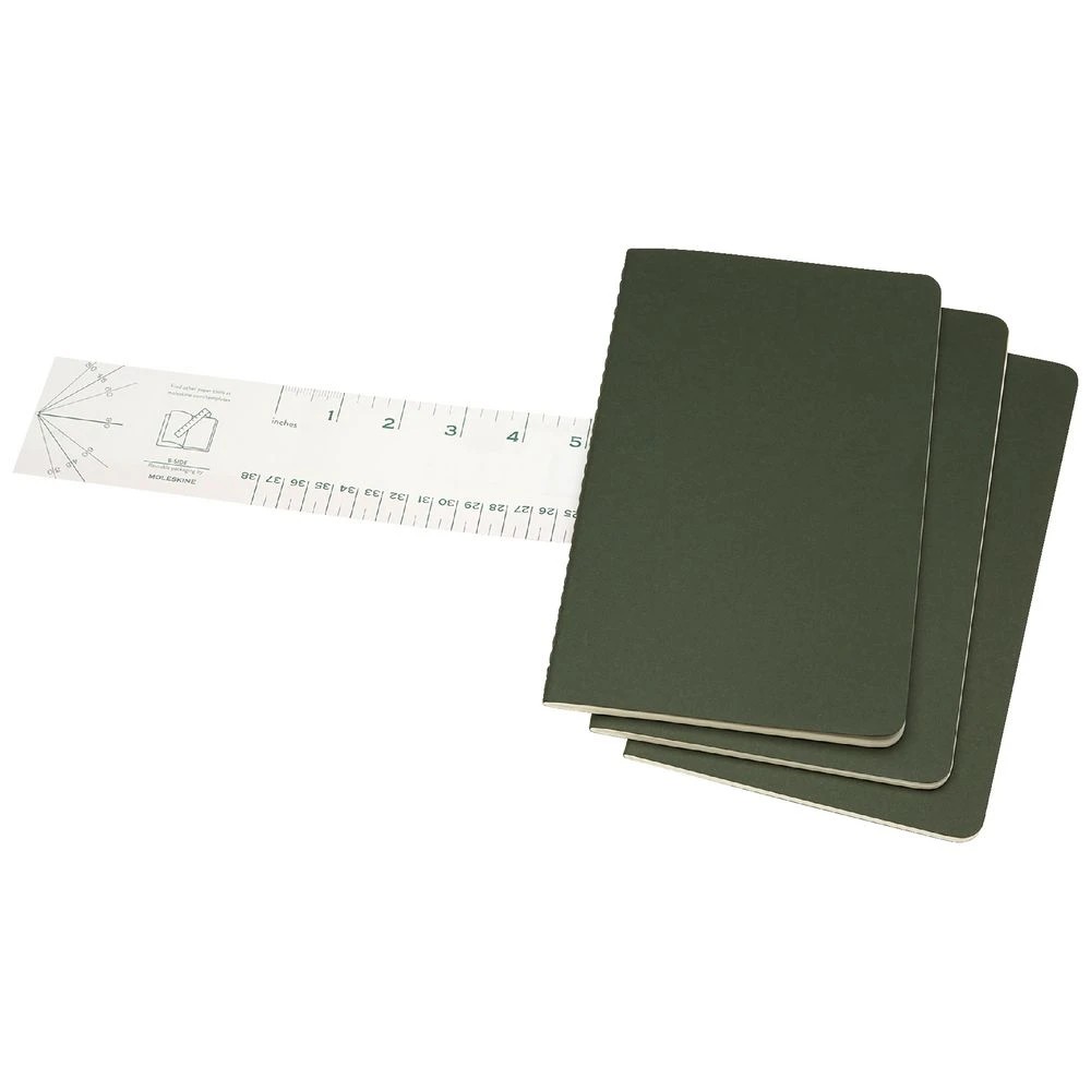 3 Moleskine Cahier Notebook Plain Large Myrtle Green 3 Pack, 3 of 5