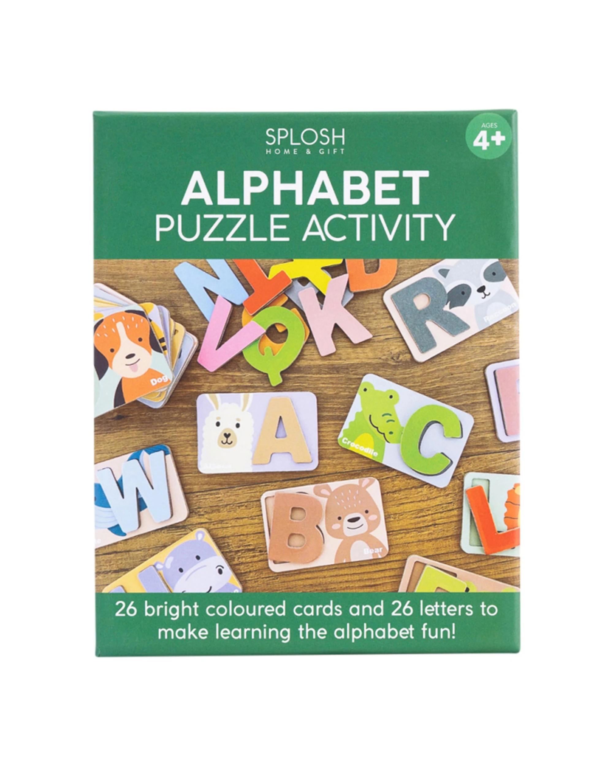 2 Splosh 2x 26pc Alphabet Puzzle Activity Learning Cards Kids Game - Green, 2 of 6