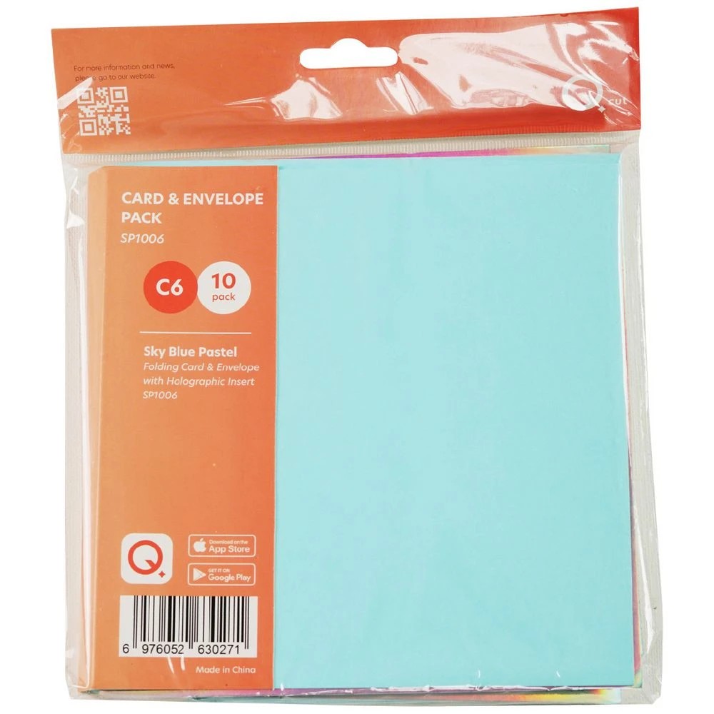 1 Qcut Folding Cards Set Pastel Blue/Holographic, 1 of 3