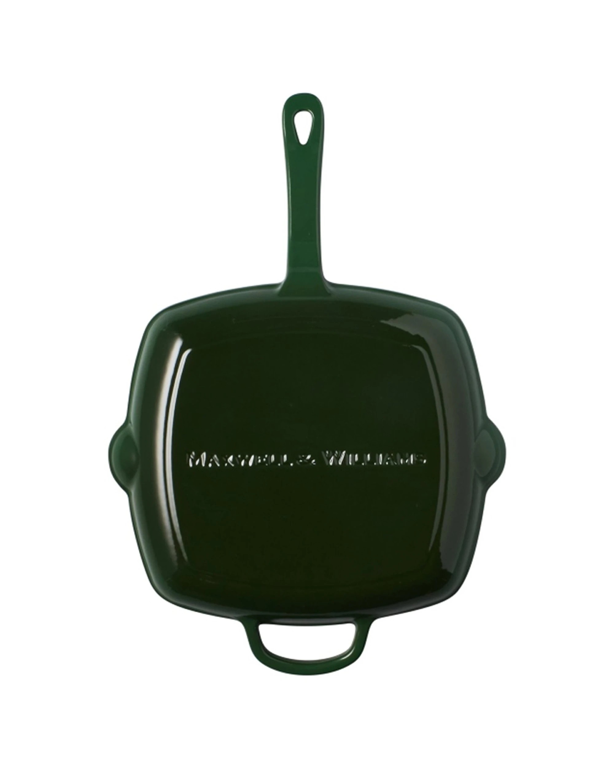 3 Maxwell & Williams Durable Cast Iron Grill Pan Raised Ridges 26cm English Racing - Green, 3 of 5