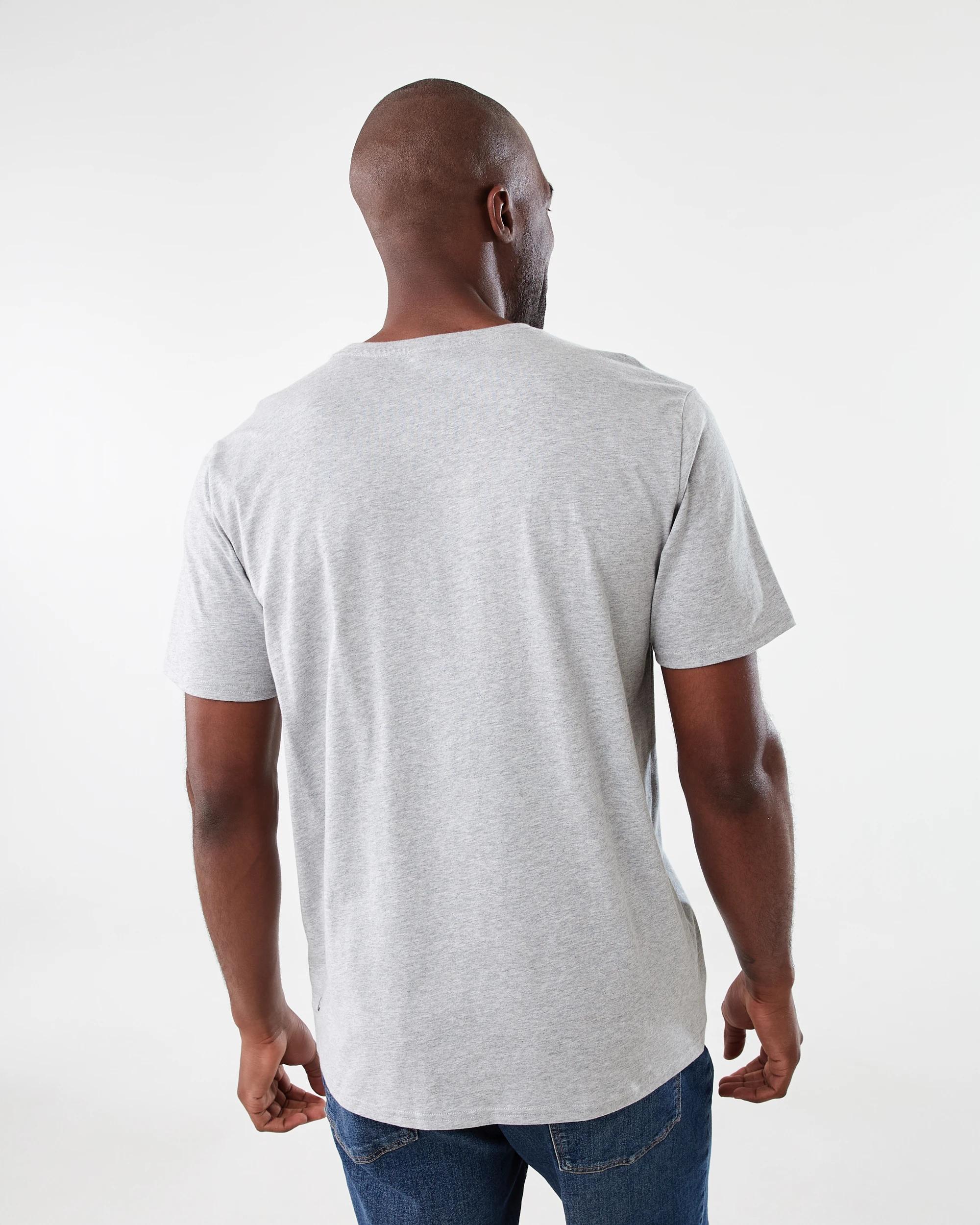 3 Plain Crew Neck T-shirt MARLE GREY, 3 of 5