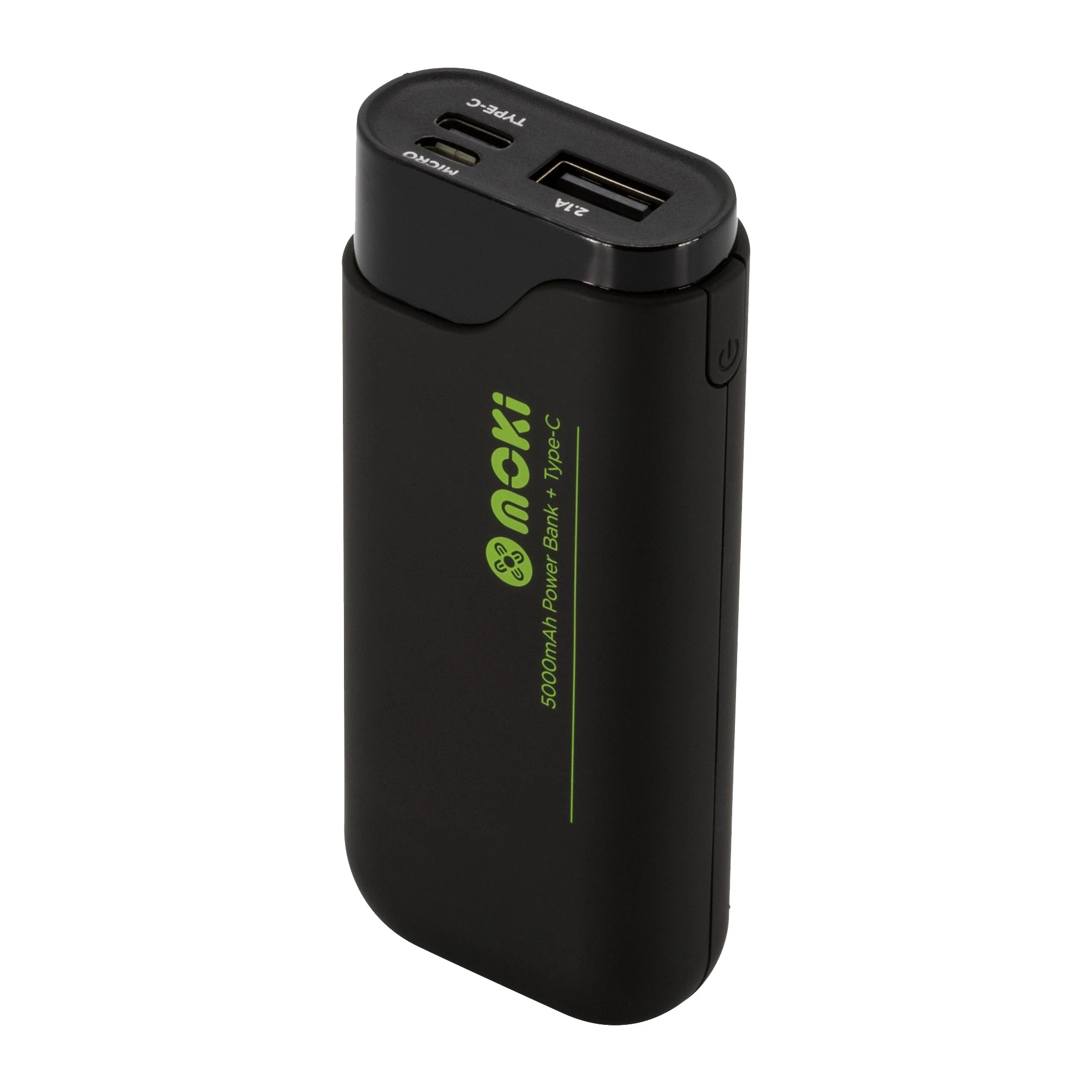 1 Moki 5000mAh Power Bank - Type-C, USB-A, MicroUSB, Black - Black, 1 of 3