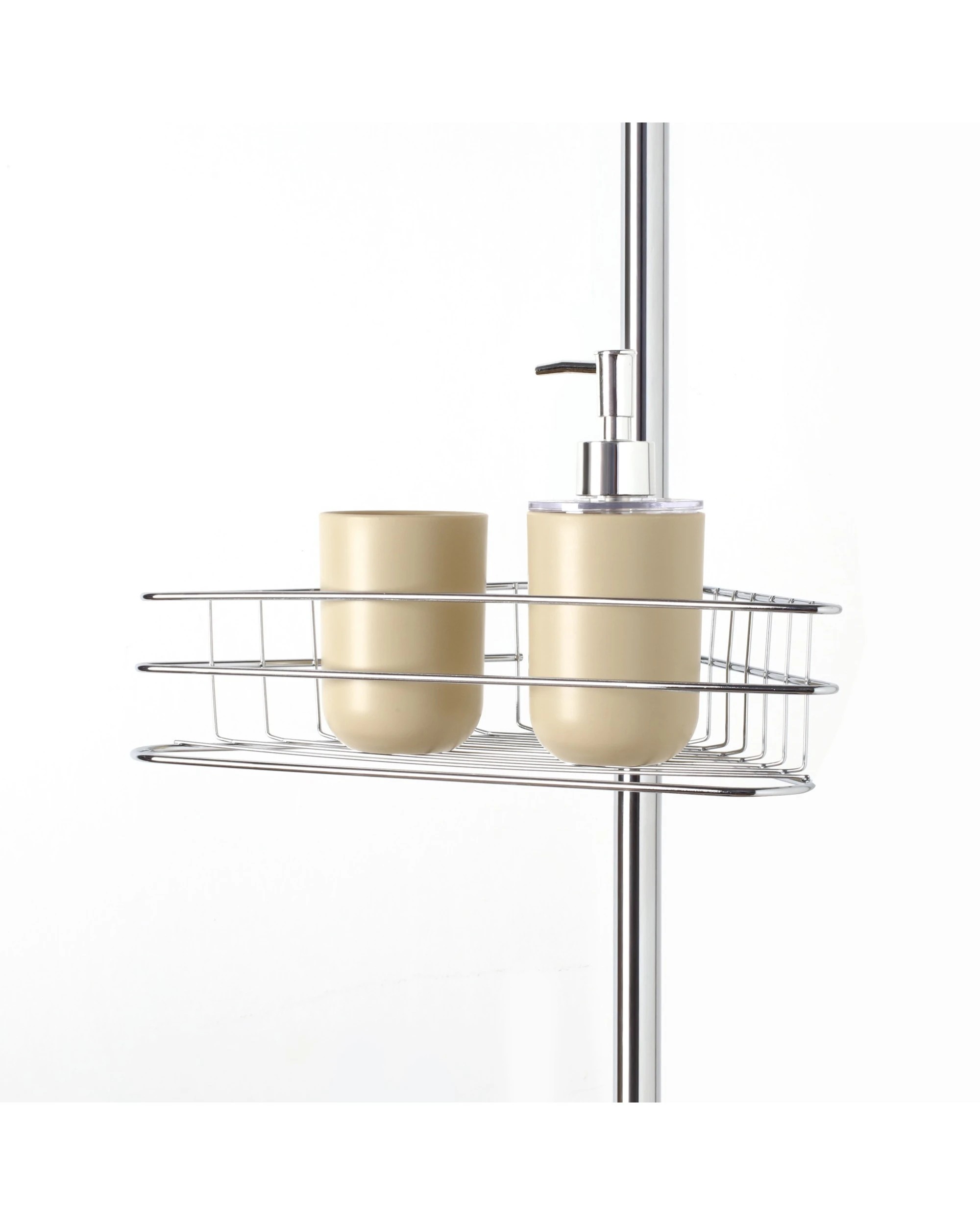 3 Sherwood Home Adjustable Telescopic 4 Tier Corner Shower Caddy Rack - Silver, 3 of 9