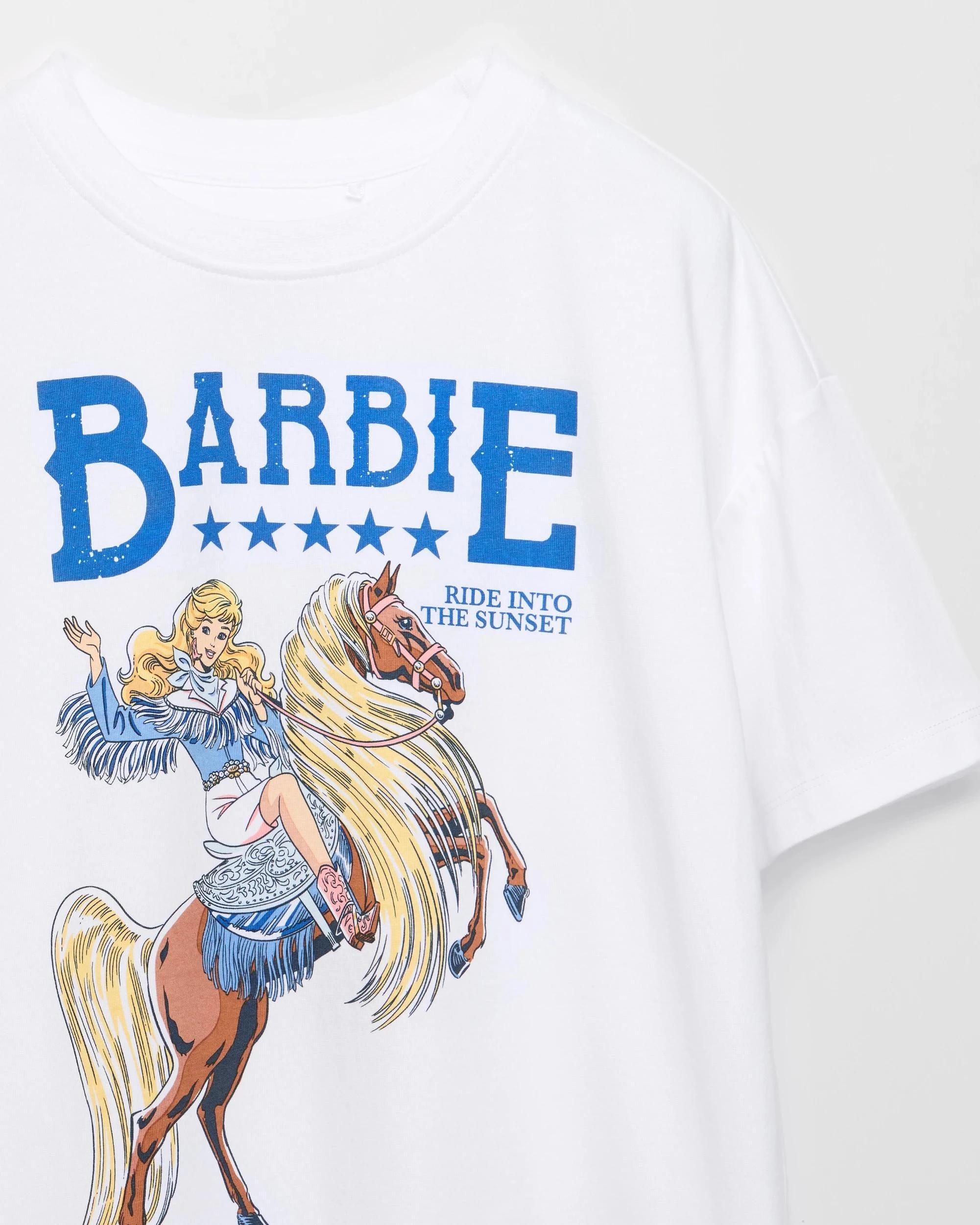 2 Cowgirl Barbie Australian Cotton T-Shirt BARBIE WHITE, 2 of 2