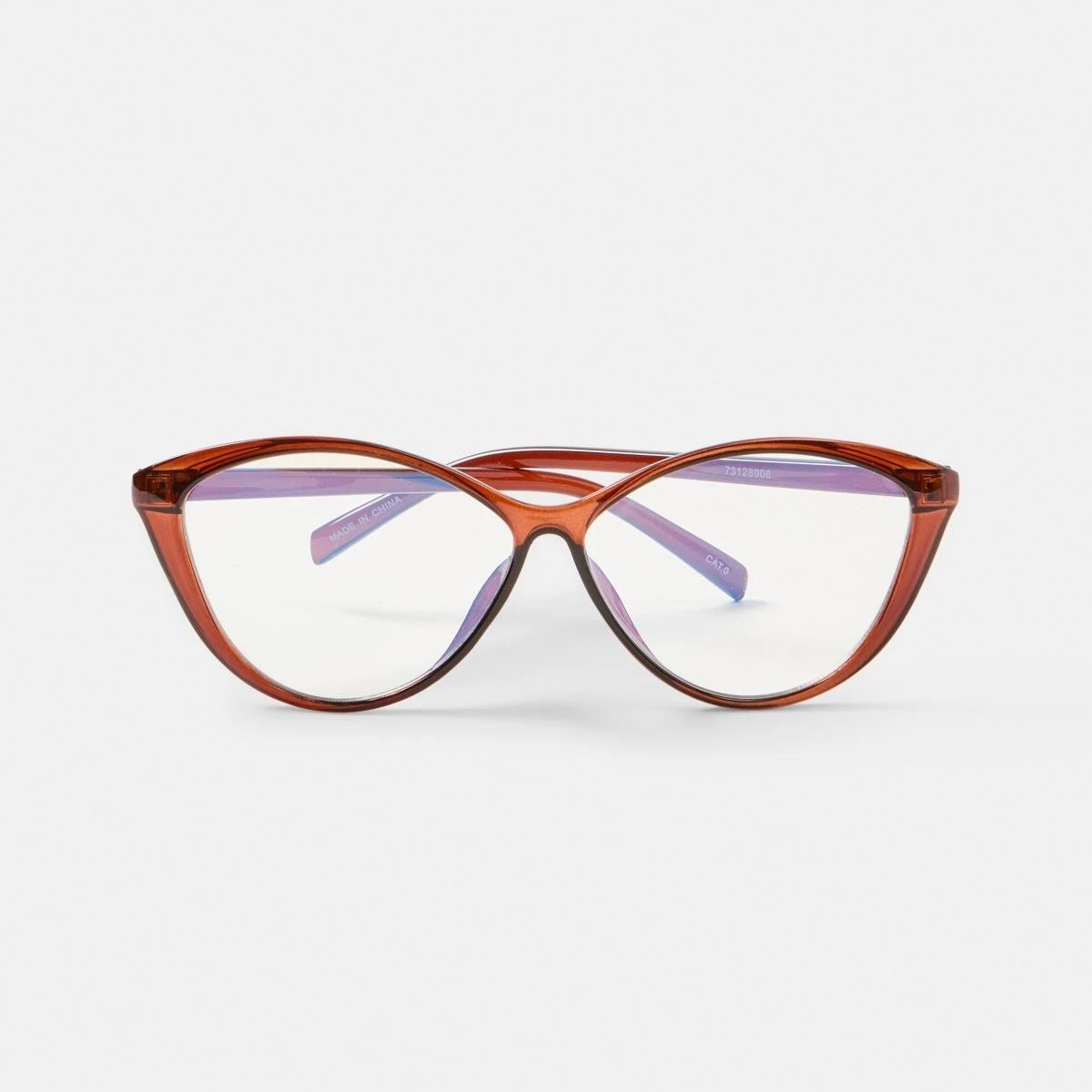 2 Cat Eye Blue Light Glasses Brown, 2 of 6