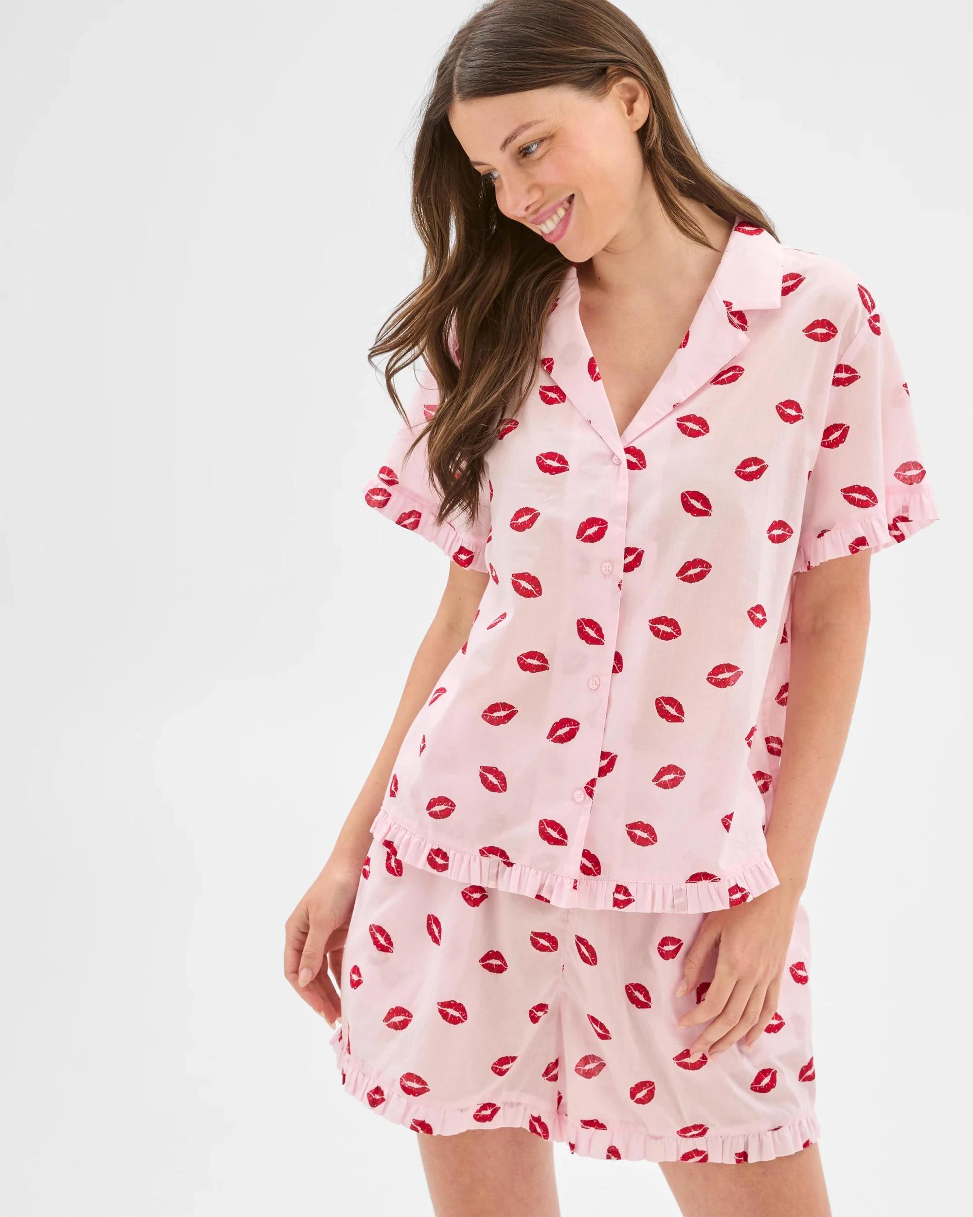 3 Target Woven Frill Pyjama Sleep Set LIPS, 3 of 6