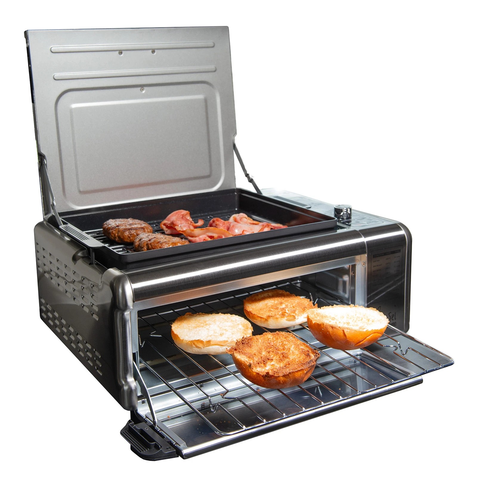 1 Kitchen Couture 9-In-1 Sensei XL Flip Air Fryer Oven Grill Stainless Steel - Silver, 1 of 7