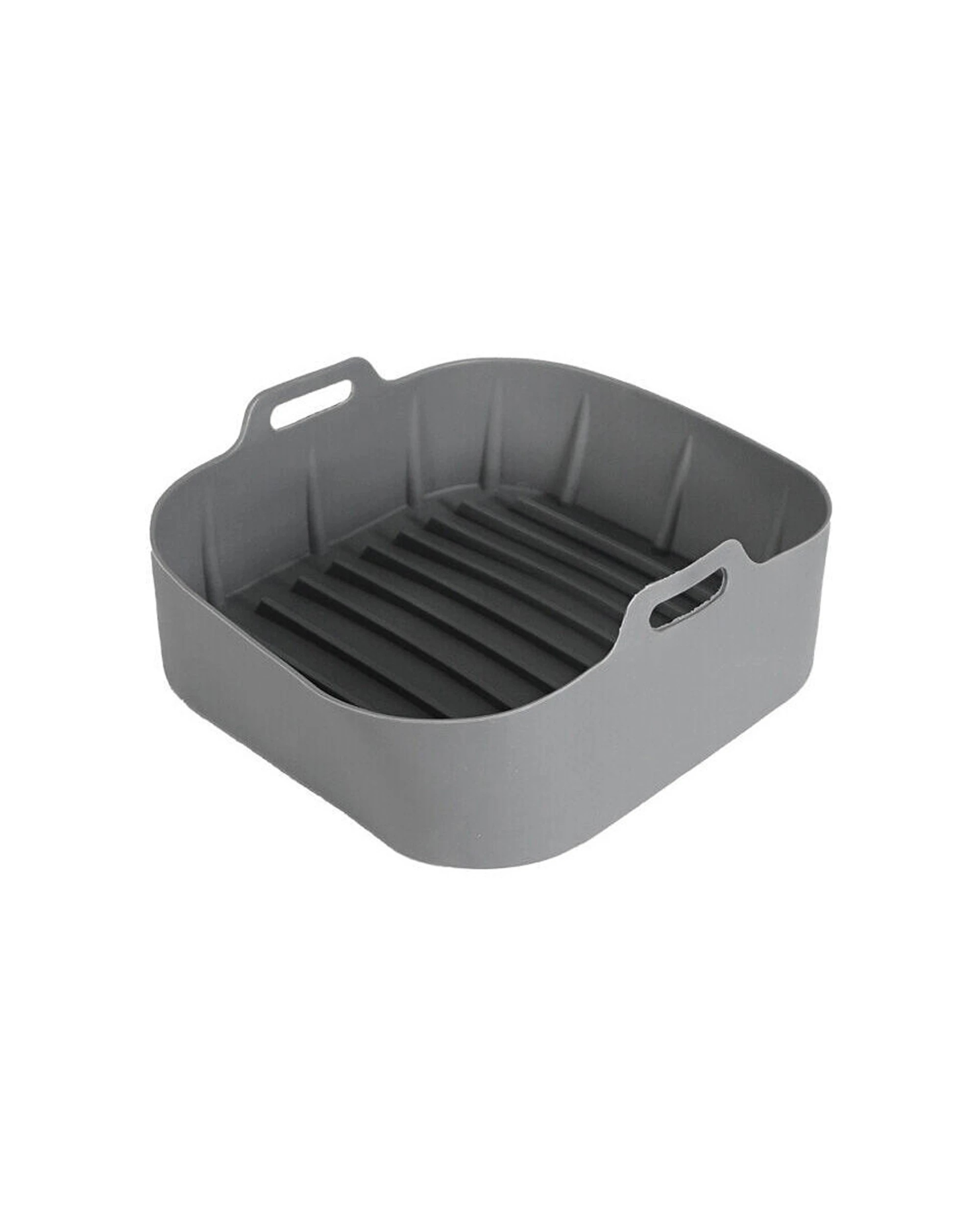 3 Topchef 3PK Non Stick Silicone Air Fryer Liner Square Kitchen Cooking 16cm - Grey, 3 of 3