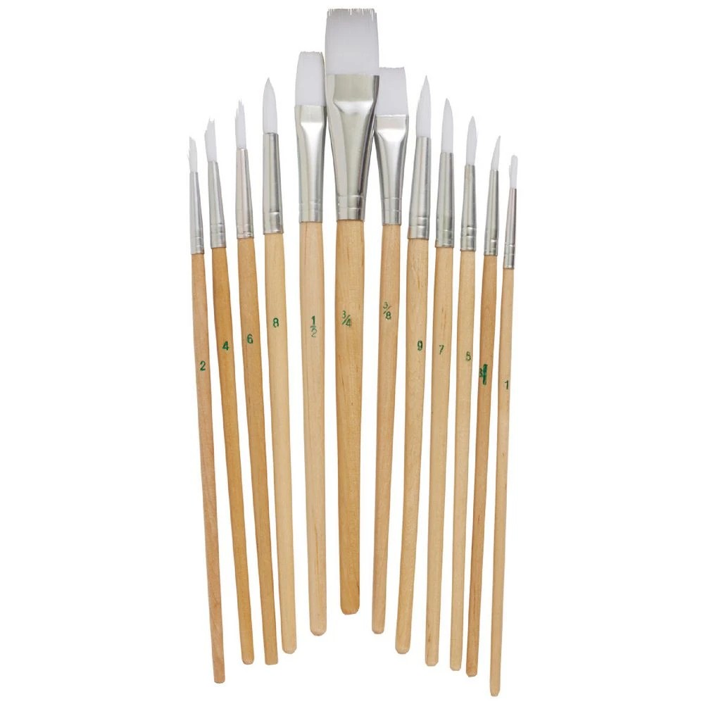 1 Royal & Langnickel Round/Flat Paintbrush Set 12 Pieces, 1 of 3