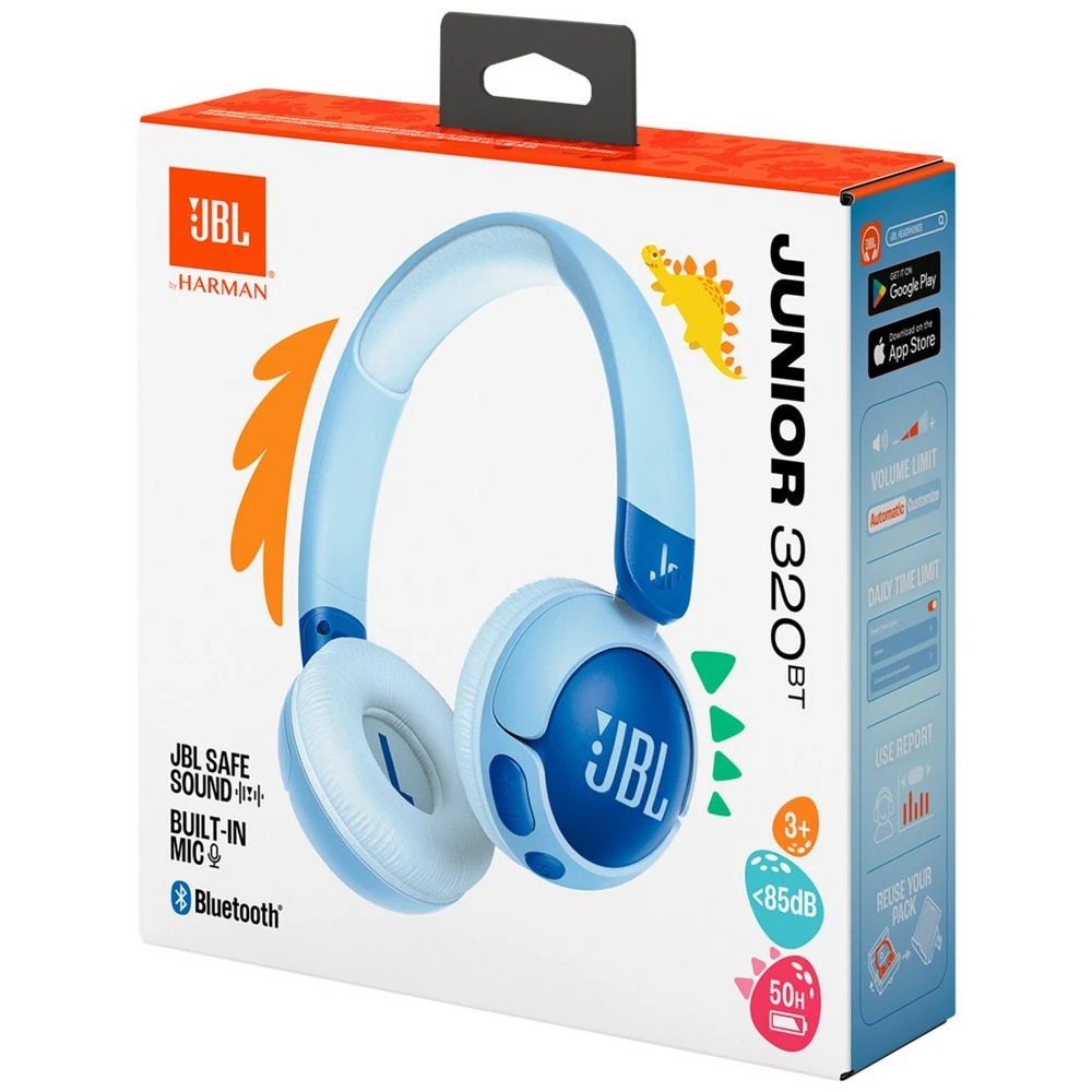 9 JBL JR320 Kids On-Ear Bluetooth Headphones Blue, 9 of 9